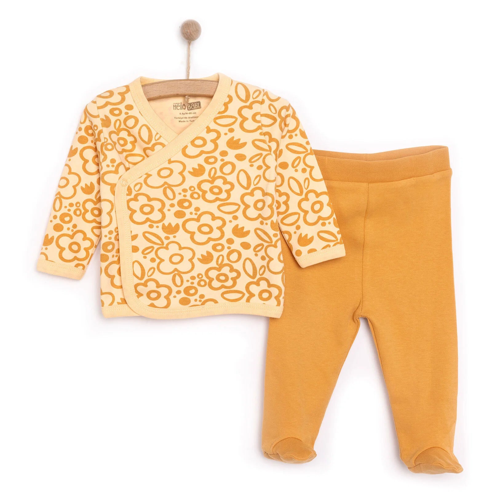 HelloBaby Girl Wrapover Top - Footed Bottom - Salmon - ebebek - Black Friday