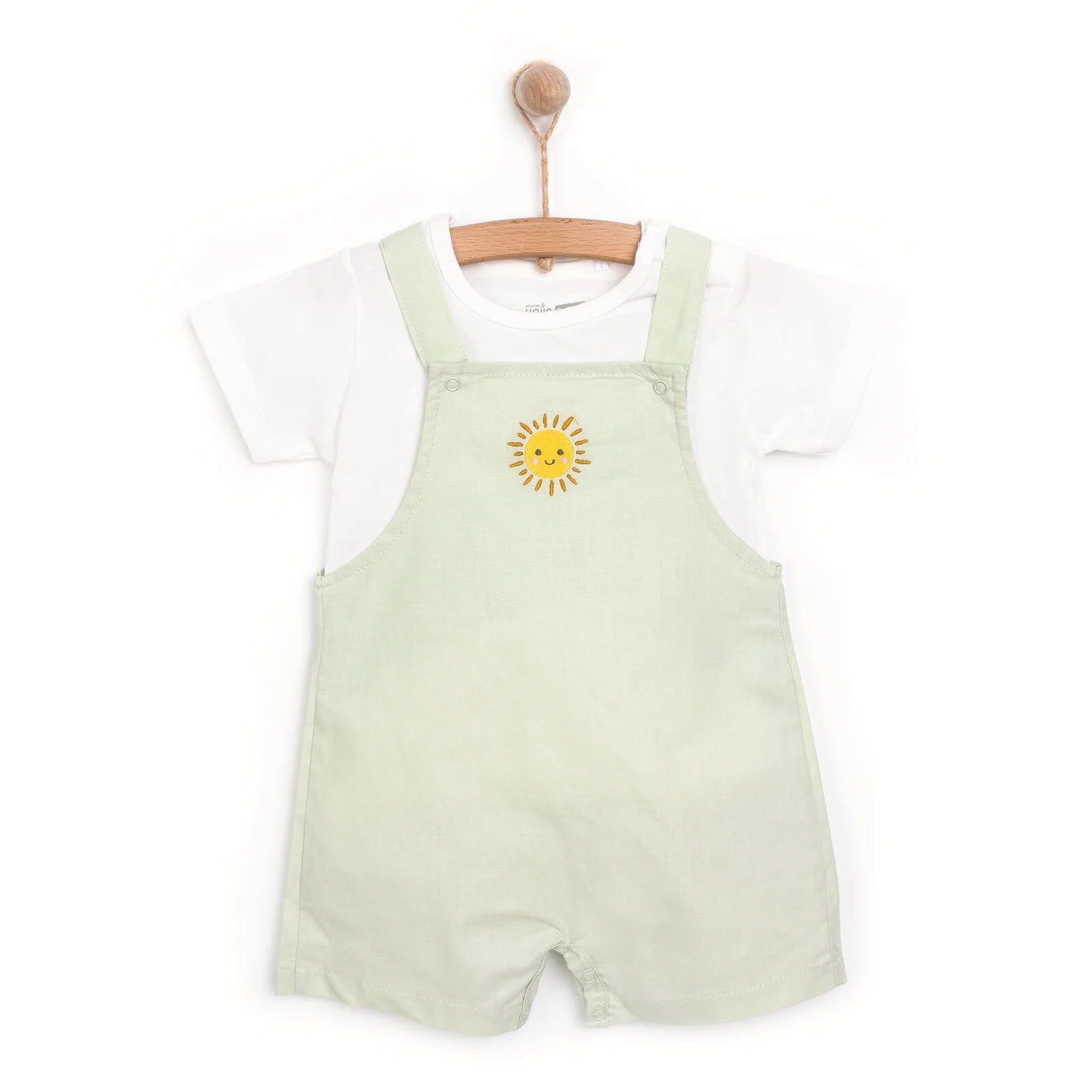 HelloBaby Girl Overall Shorts & T-shirt - Green - ebebek - Black Friday