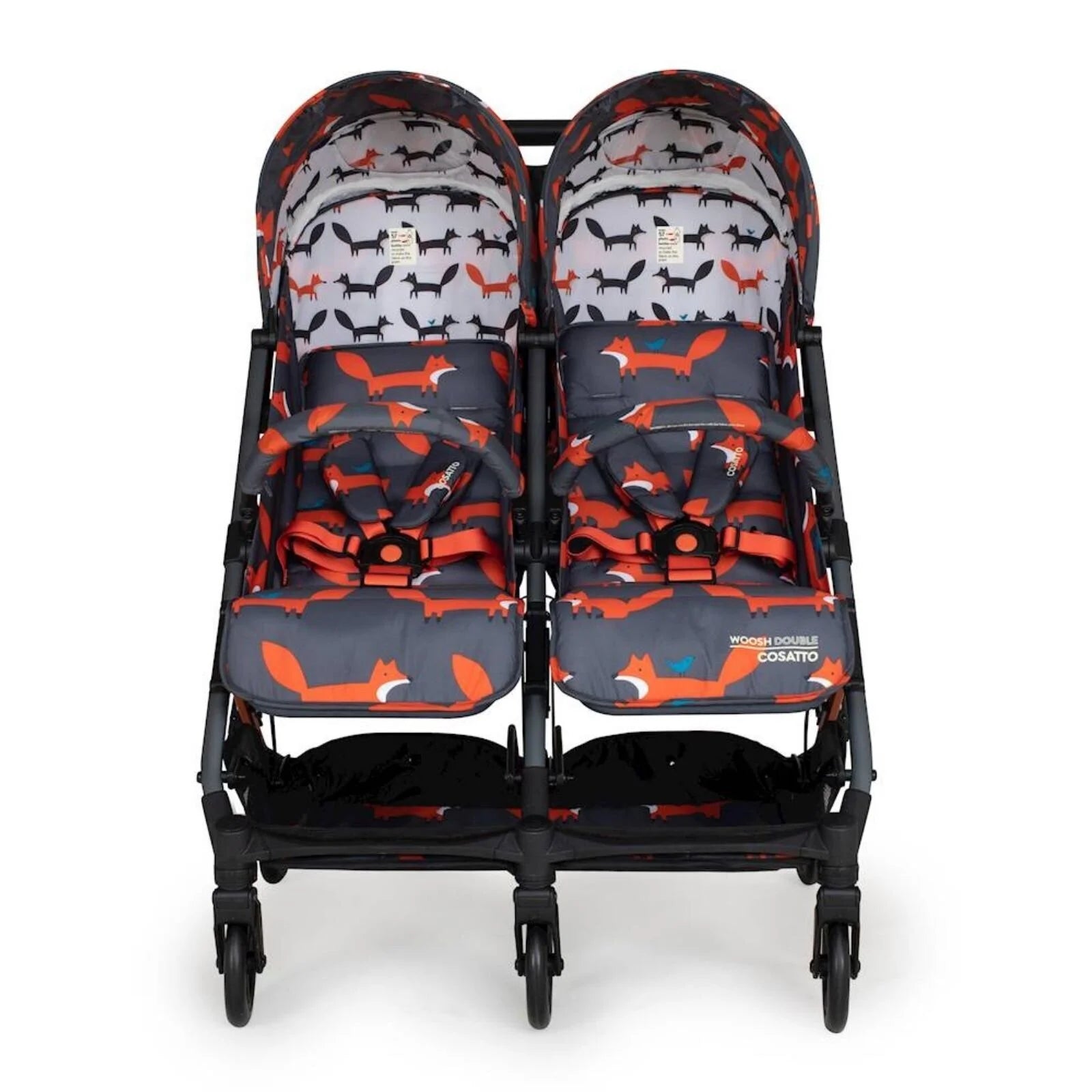 Cosatto Woosh Double Stroller - Charcoal Mister Fox - ebebek - Black Friday