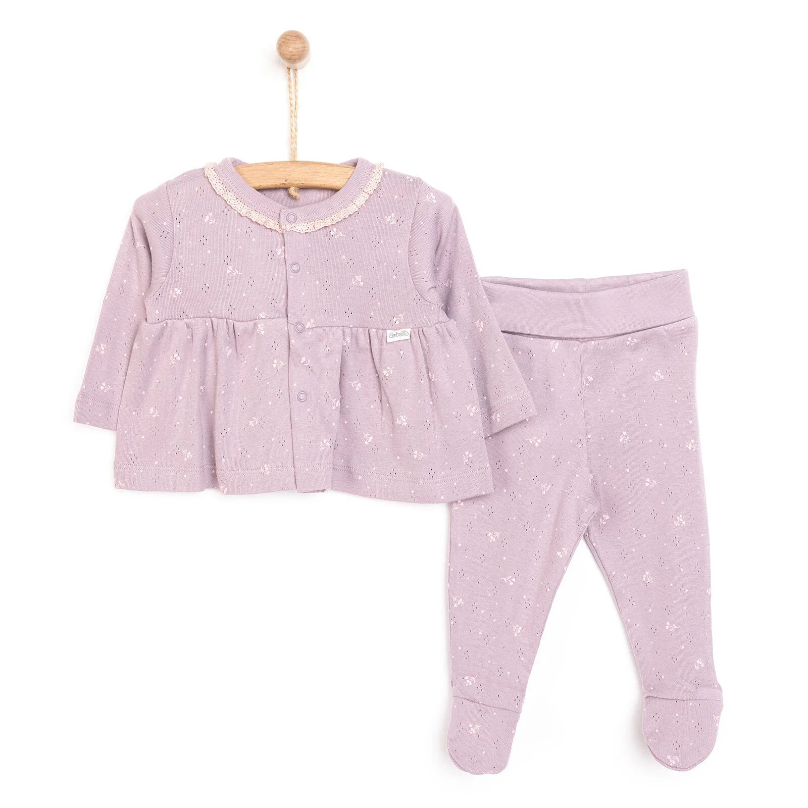 Bebetto Newborn Baby Girl Body - Footed Bottom - Purple - ebebek - Black Friday