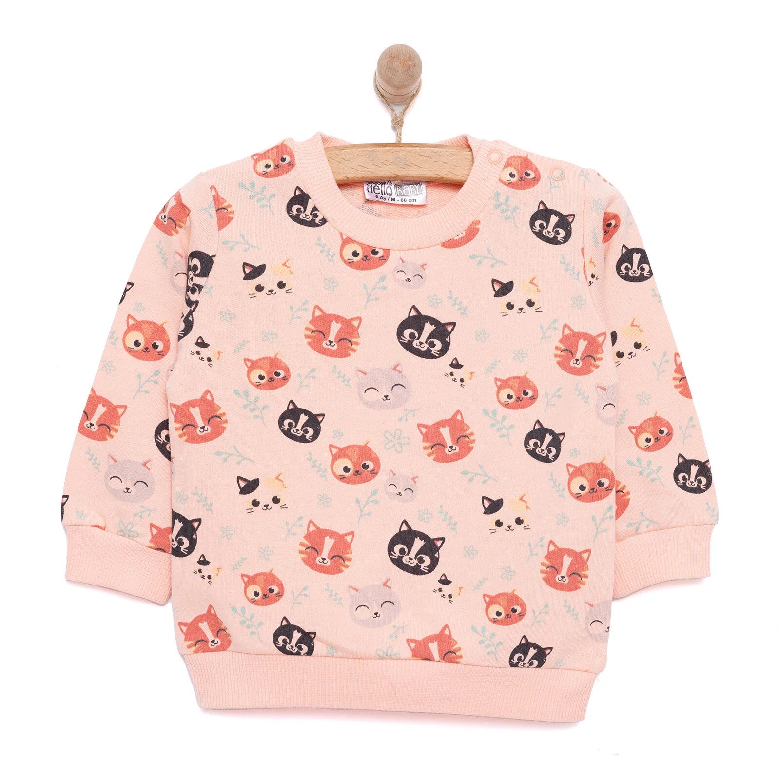 HelloBaby Basic Cat Sweatshirt - Printed - ebebek - Black Friday