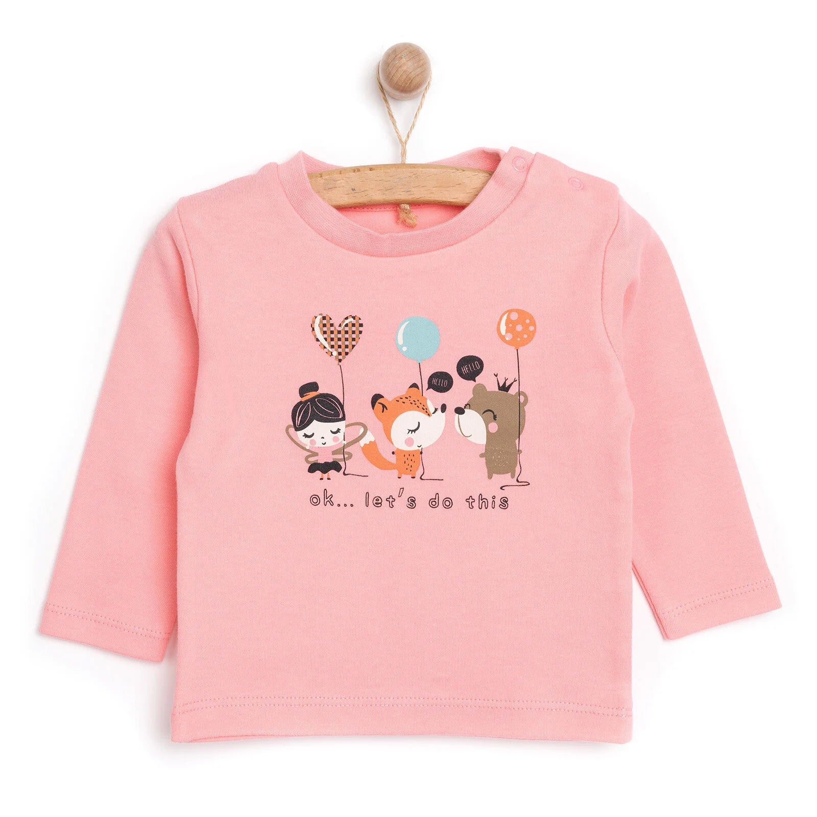 HelloBaby Basic Long Sleeve Tshirt - Light Pink - ebebek - Black Friday