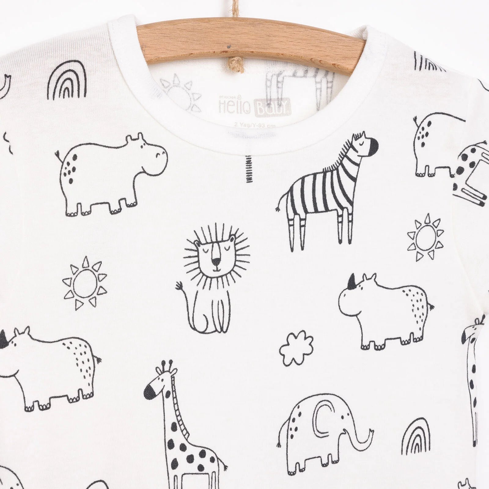 HelloBaby Boy Short Sleeve Bodysuit - Ecru - ebebek - Black Friday