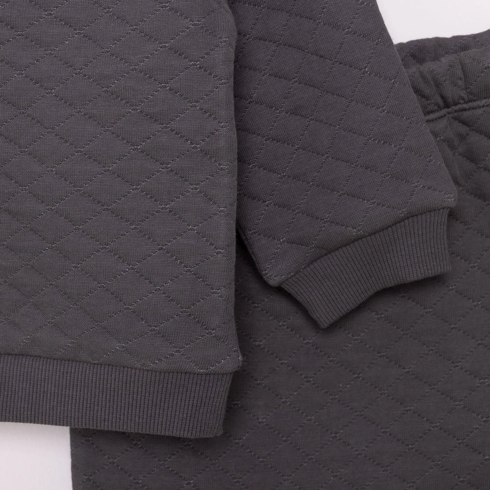HelloBaby Newborn Quilted Sweatshirt - Footed Bottom - Charcoal - ebebek - Black Friday