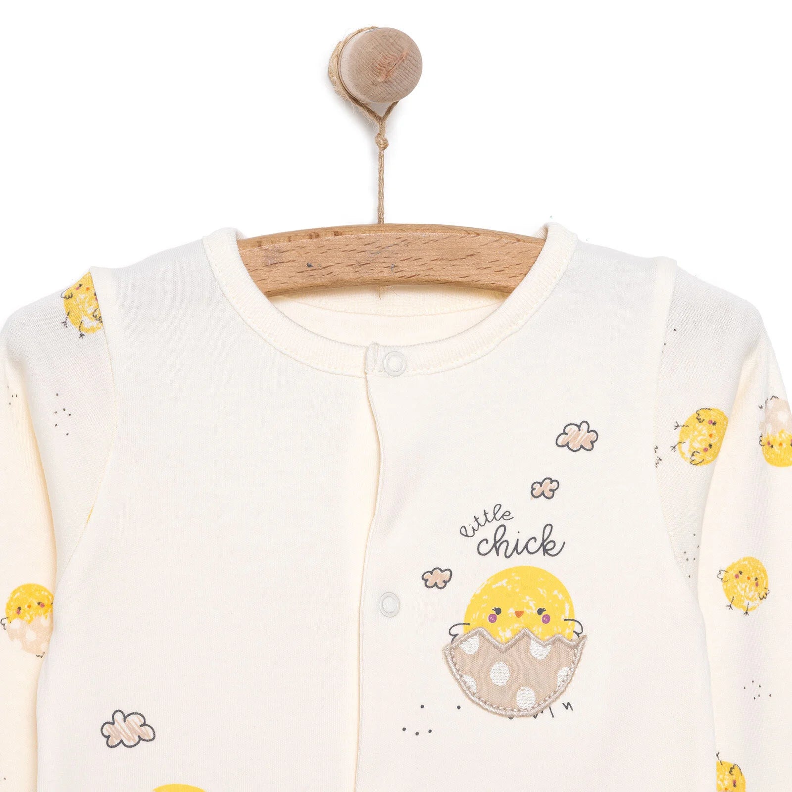 Bebetto Newborn Chıck Chıck Footed Jumpsuit - Ecru - ebebek - Black Friday