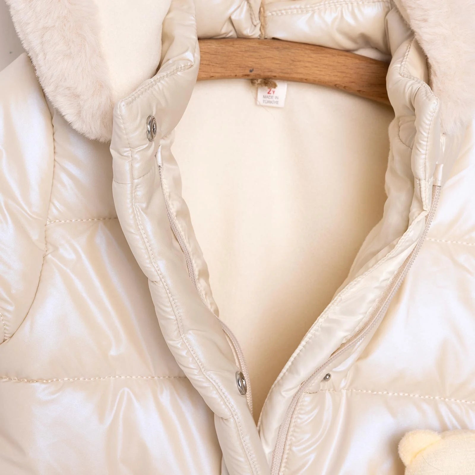 Midimod Basic Girl Rabbit Pocket Coat - Yellow - ebebek - Black Friday