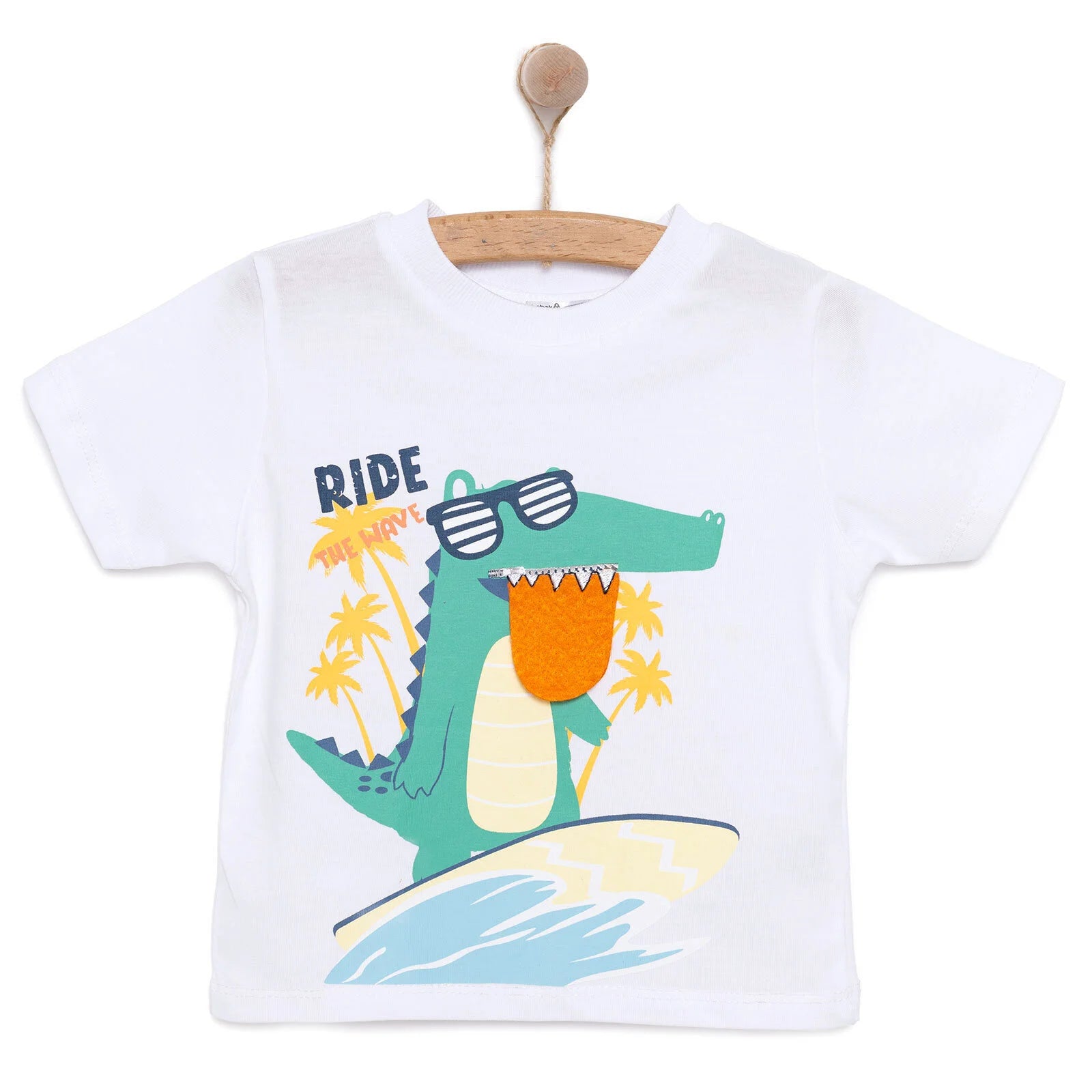 HelloBaby Crocodile Boy T-shirt - White - ebebek - Black Friday