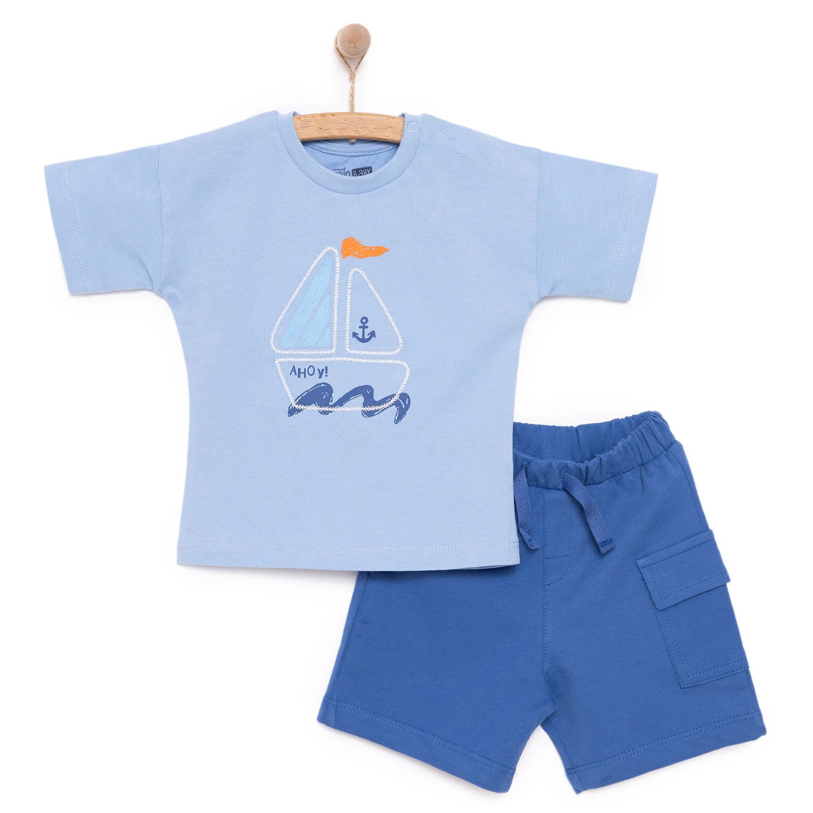 HelloBaby Little Sailor Boy Tshirt - Short - Blue - ebebek - Black Friday