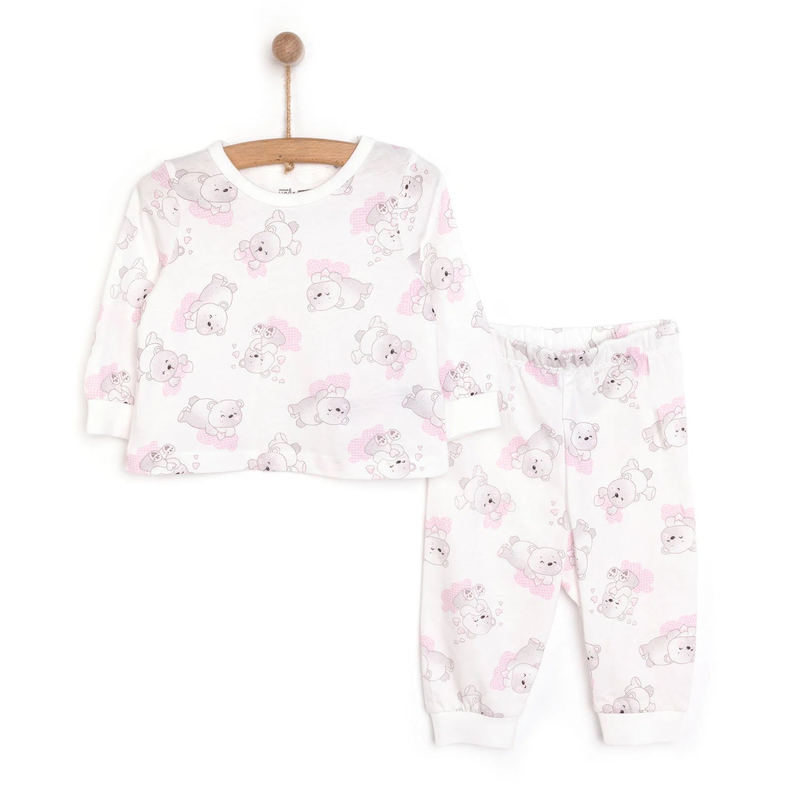HelloBaby Baby Girl Long Sleeve Pyjamas Set - White - ebebek - Black Friday