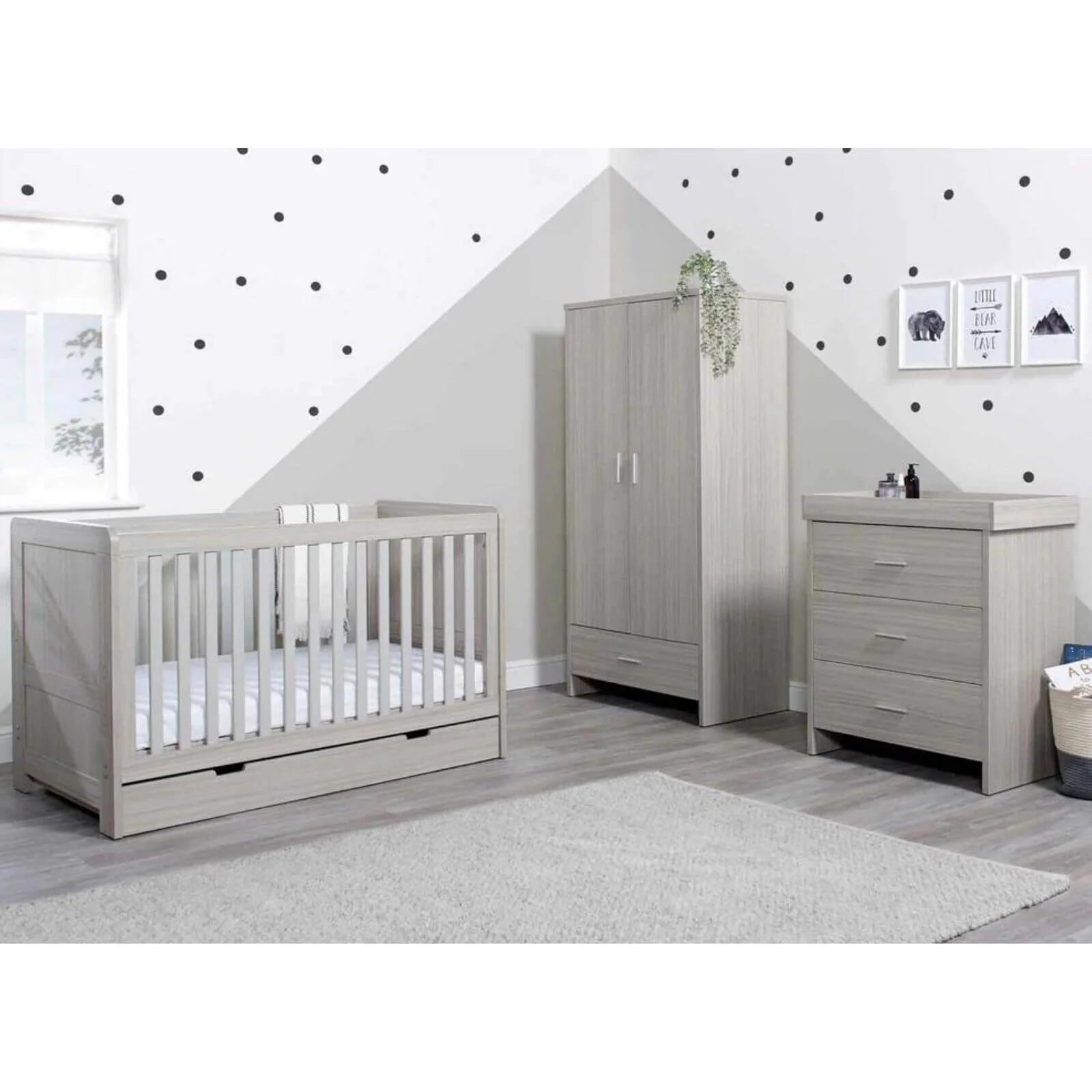 Ickle Bubba Pembrey Furniture Set Under Drawer Ash Grey 3 pcs - Premium Pocket Sprung Mattress - ebebek - Black Friday