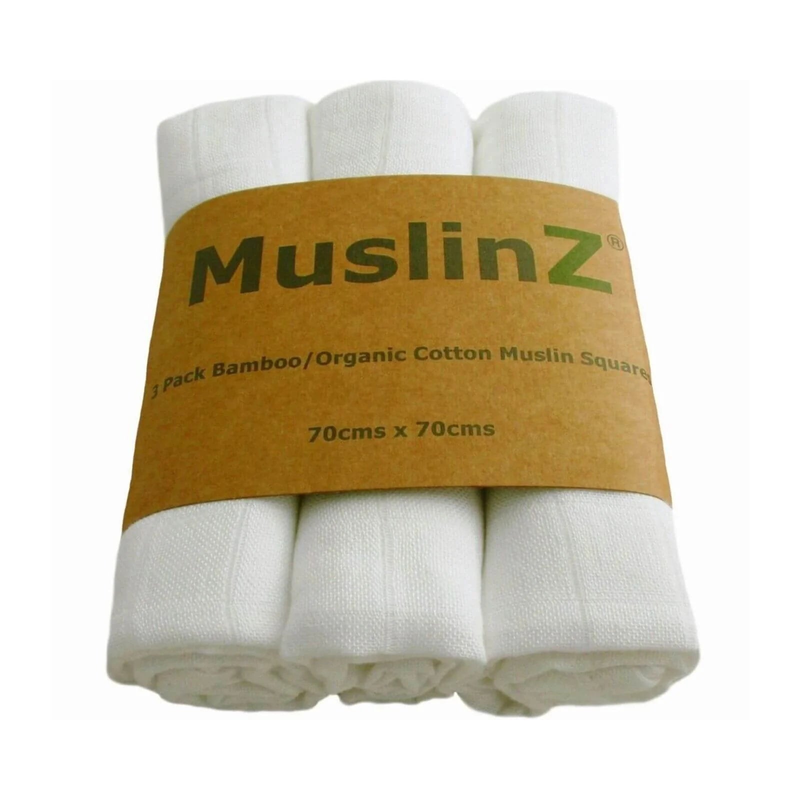 MuslinZ 3 Pack Bamboo/Organic Cotton Muslin Squares 70x70cm - White - ebebek - Black Friday
