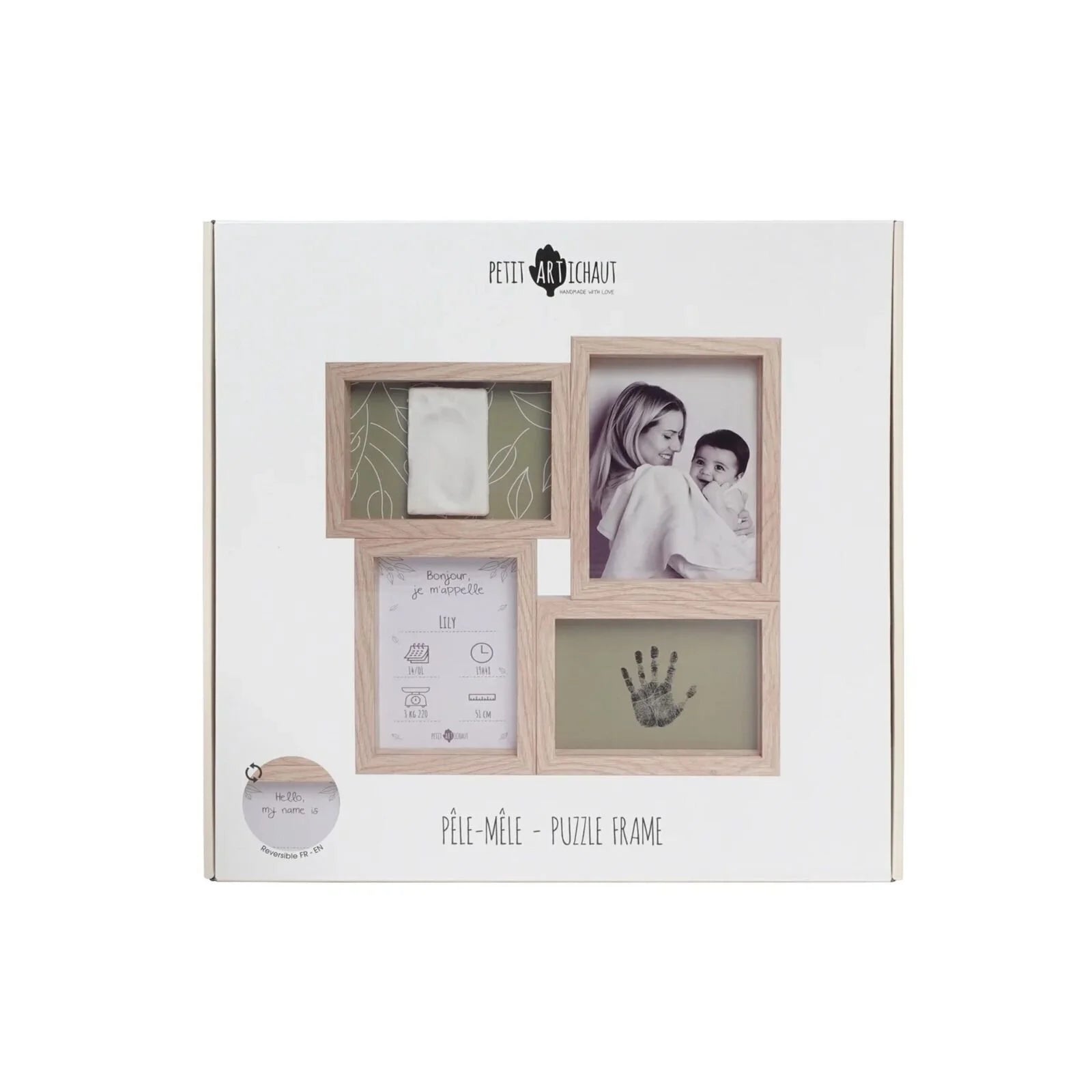 Petit Artichaut Puzzle Frame with Hand & Foot Imprints - Olive Tree - ebebek - Black Friday