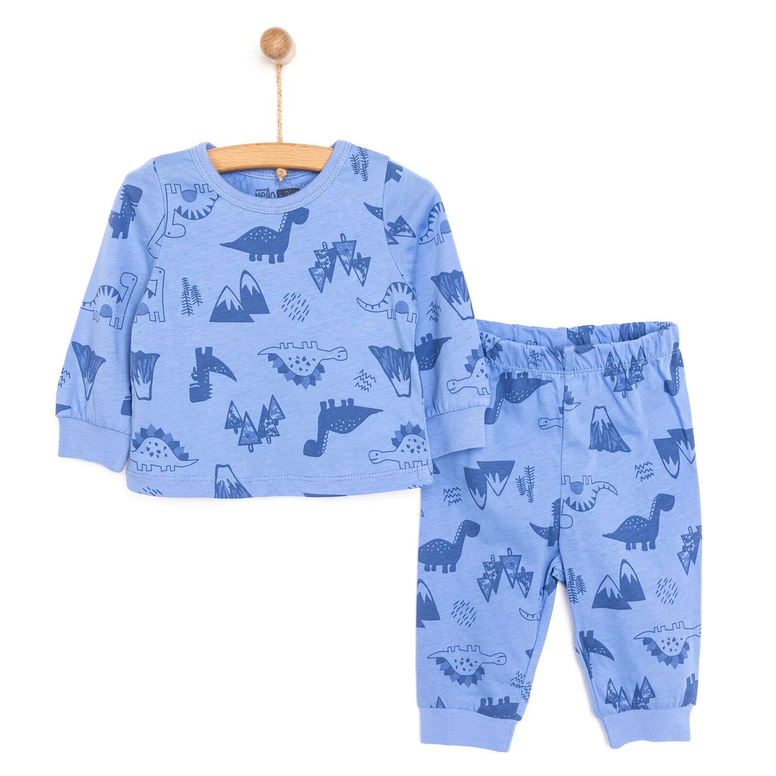 HelloBaby Baby Boy Long Sleeve Pyjamas Set - Navy Blue - ebebek - Black Friday