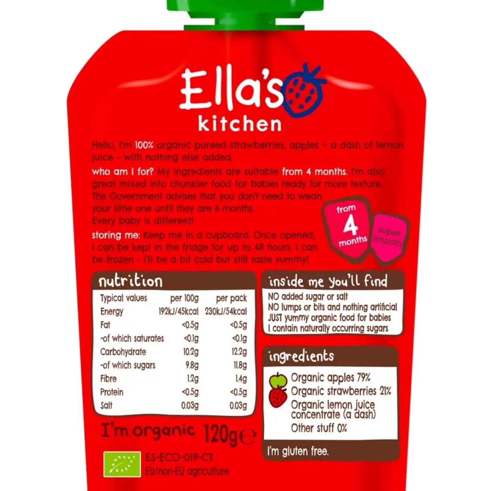 Ella's Kitchen Strawberries & Apples 4+ months 120g - ebebek - Black Friday