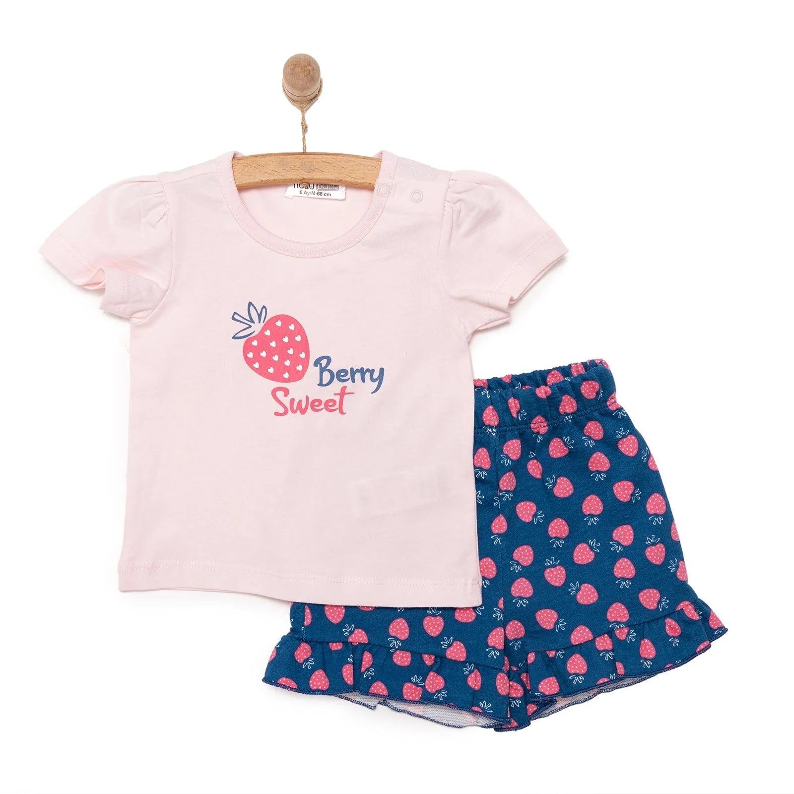 HelloBaby Girl Strawberry Patterned T-shirt - Pink - ebebek - Black Friday