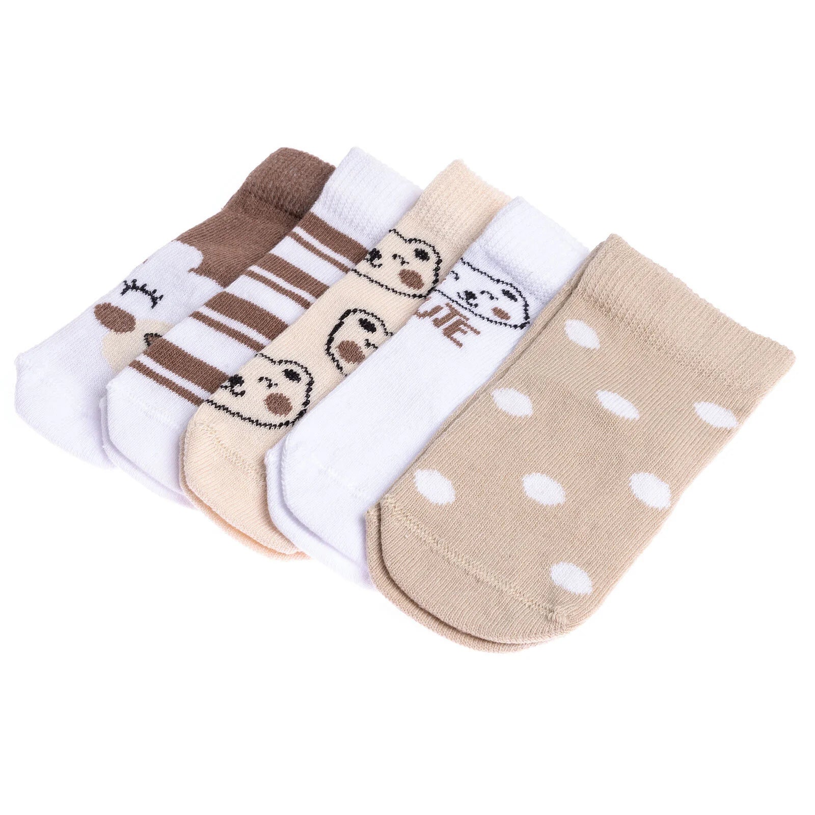 HelloBaby Baby Girl Socks 5 Pcs - Light Brown - ebebek - Black Friday