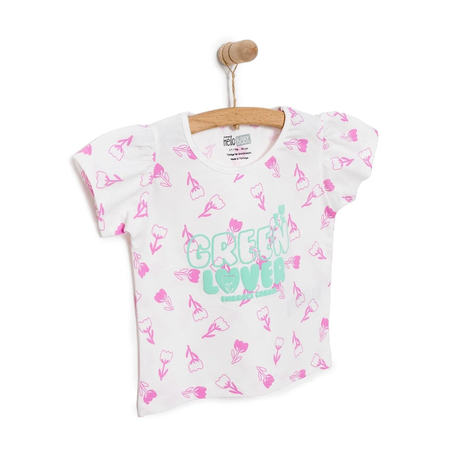 HelloBaby Basic Girl Tulips Patterned Tshirt - Ecru - ebebek - Black Friday