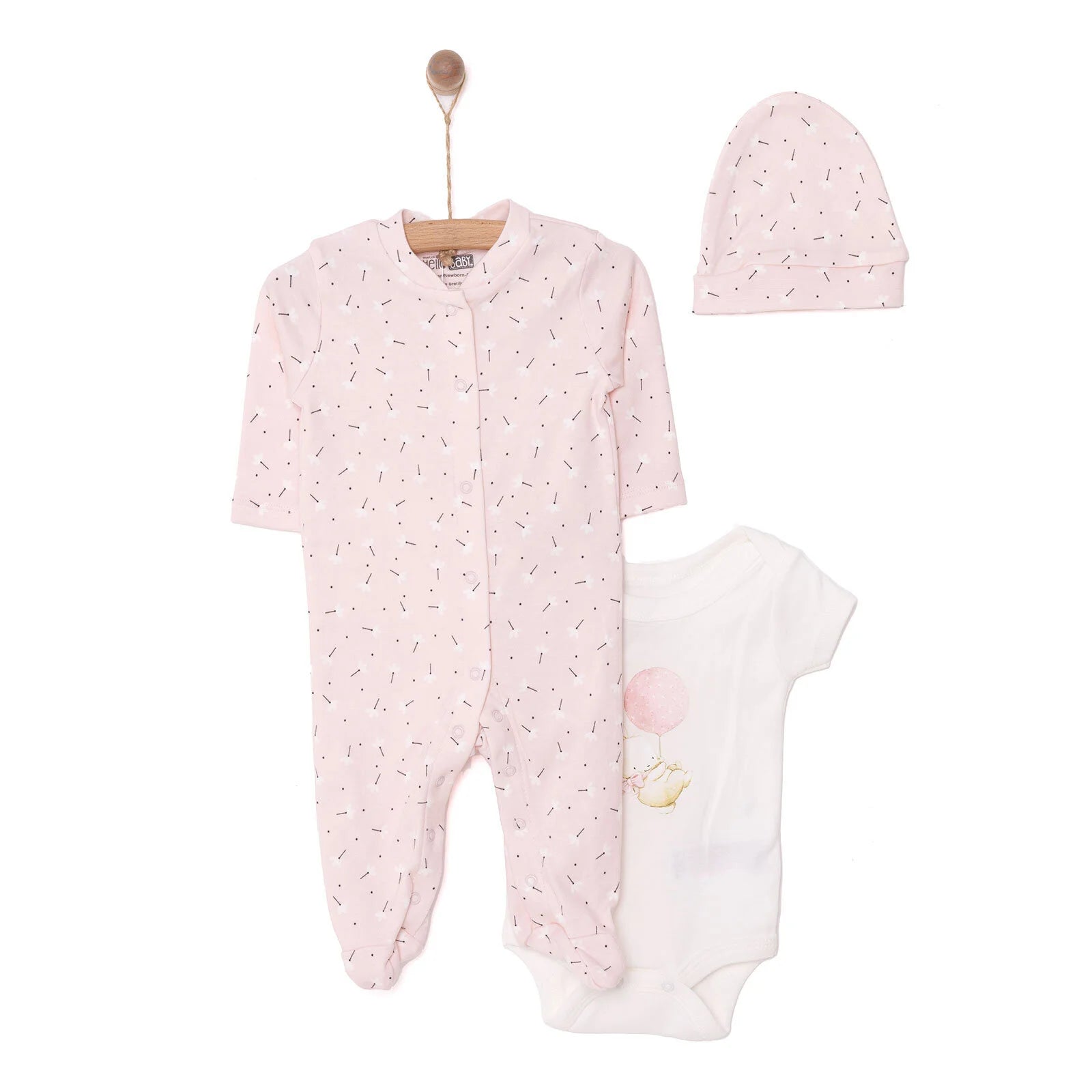 HelloBaby Baby Girl Jumpsuit - Body - Hat - Light Pink - ebebek - Black Friday