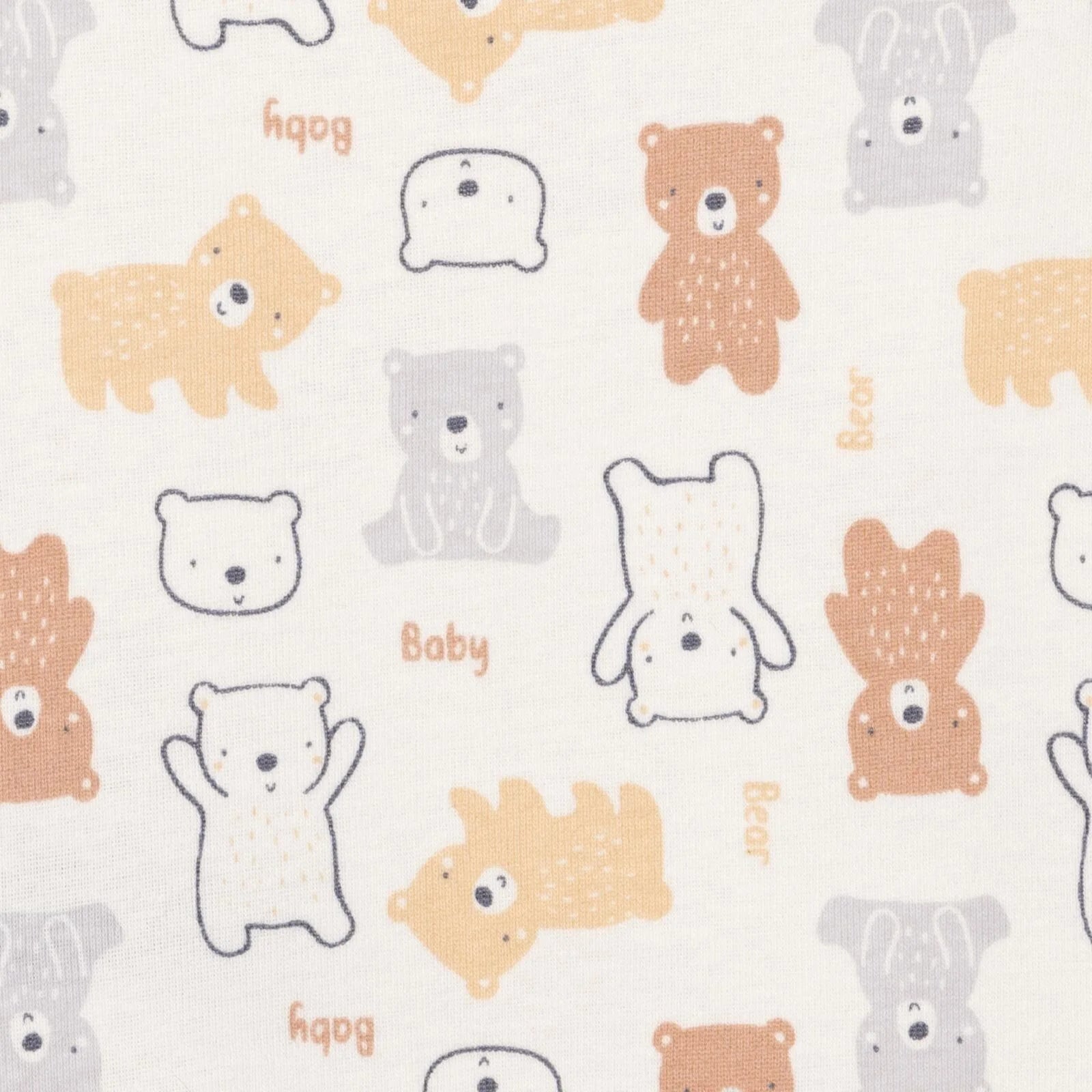 HelloBaby Bear Patterned Athlete Bodysuit - Ecru - ebebek - Black Friday