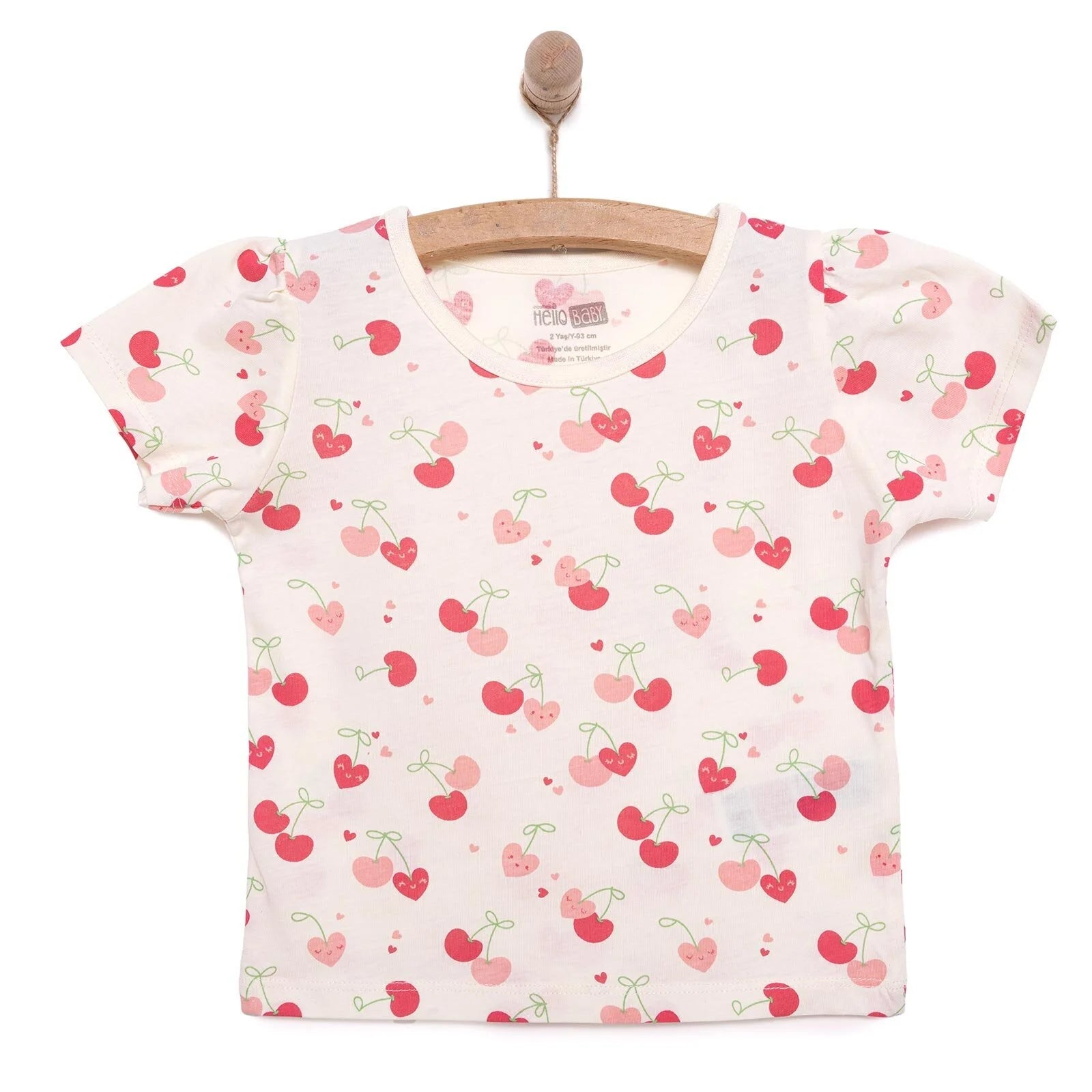 HelloBaby Basic Girl Cherries Patterned T-Shirt - Printed - ebebek - Black Friday