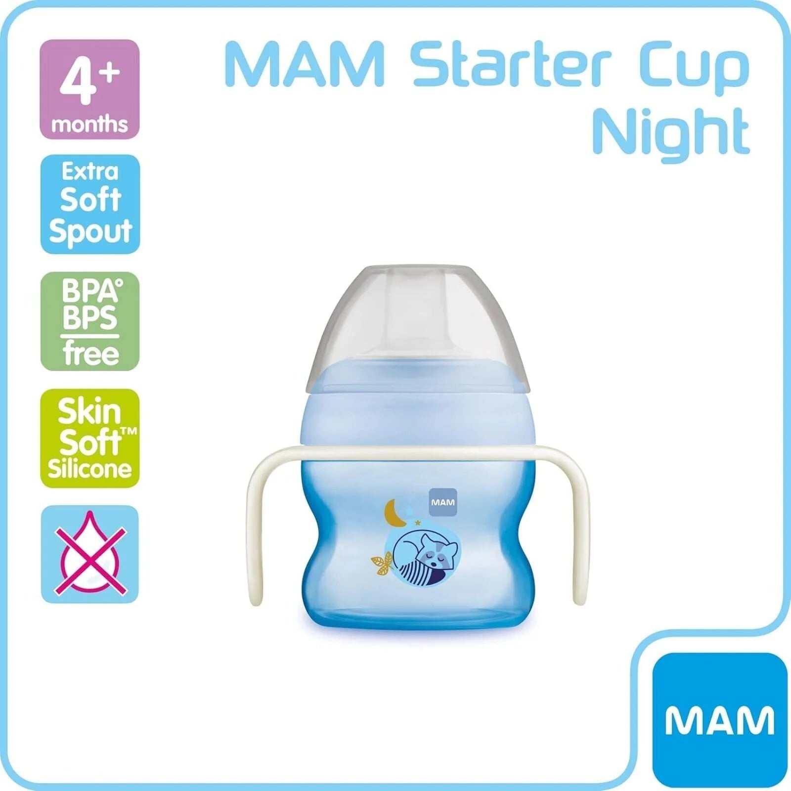 MAM Starter Cup & Glow with Handles 150ml - Blue - ebebek - Black Friday