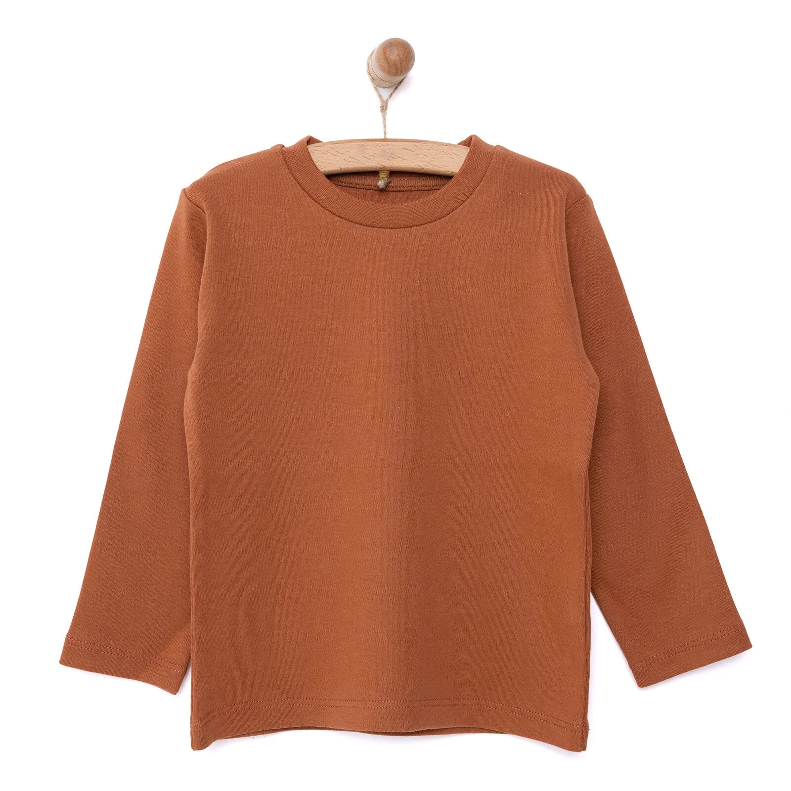 HelloBaby Basic Interlock Long Sleeve T-Shirt - Brown - ebebek - Black Friday