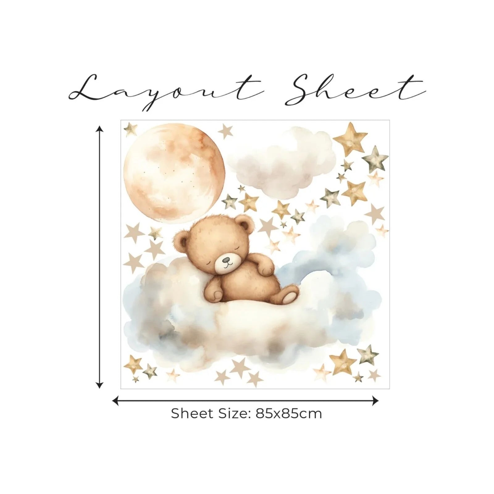 Live Vida Sleeping Bear Large Wall Art Sticker - ebebek - Black Friday