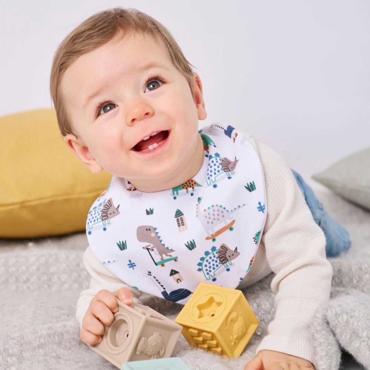 Bibbilyboo Waterproof Dribble Bib Pack of 3 - Dino - ebebek - Black Friday