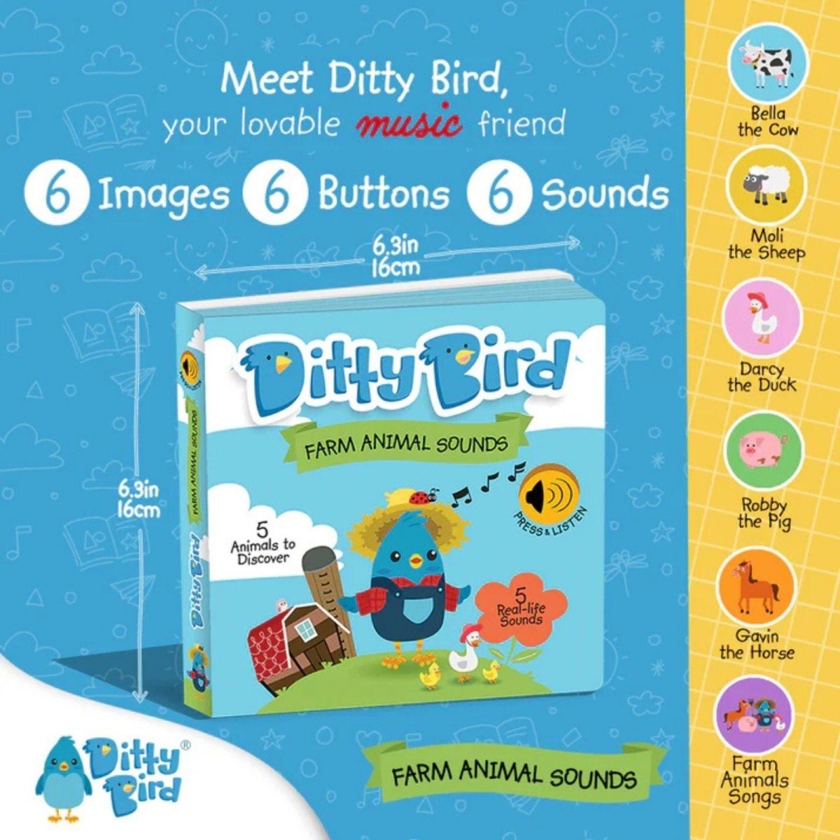 Ditty Bird Farm Animal Sounds Book - ebebek - Black Friday
