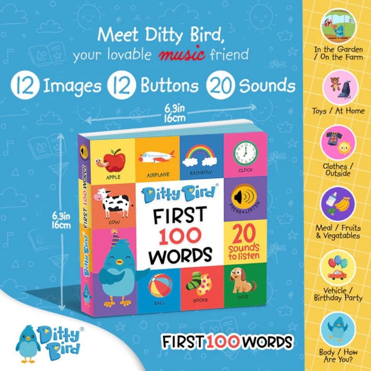 Ditty Bird First 100 Words Book - ebebek - Black Friday