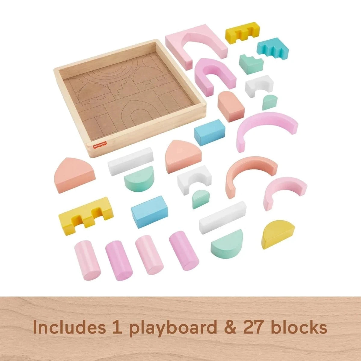 Fisher-Price Wooden Toddler Toy Castle Block Set - ebebek