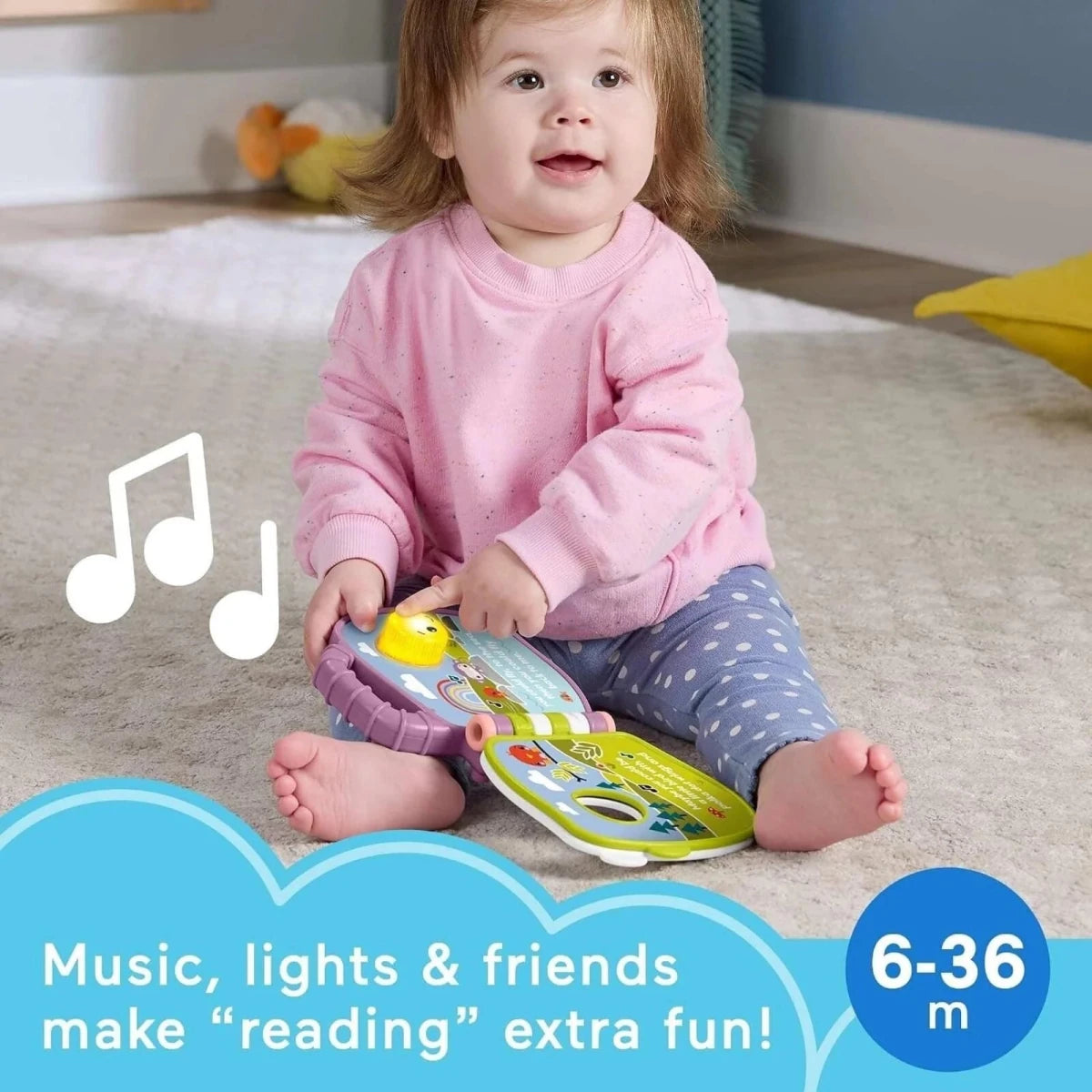Fisher-Price Purple Monkey Musical Storybook - ebebek
