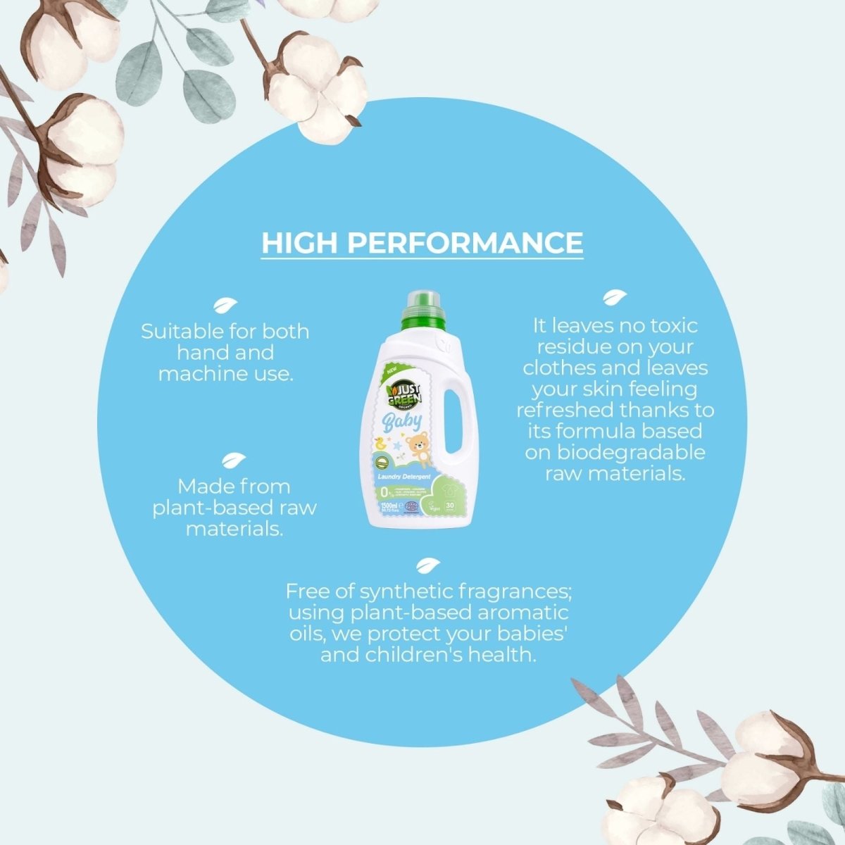 Just Green Organic Baby Laundry Liquid 1500ml - ebebek - Black Friday