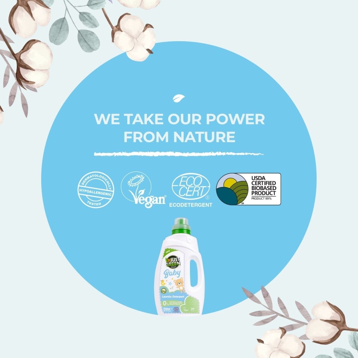 Just Green Organic Baby Laundry Liquid 1500ml - ebebek - Black Friday