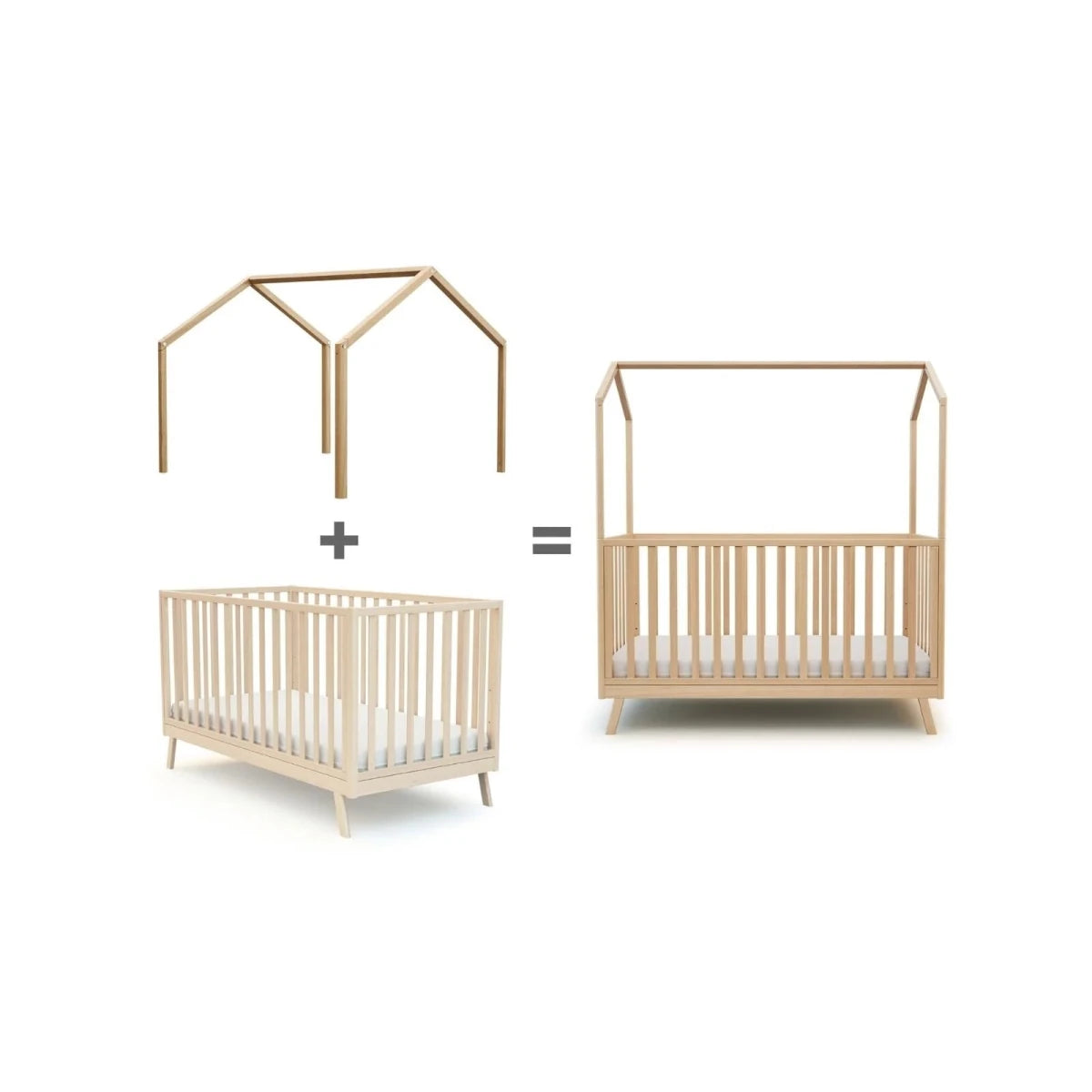 JuraBaby Kasa Wooden Children's Bed Canopy 70x140cm - Varnished Beech Varnished Beech - ebebek