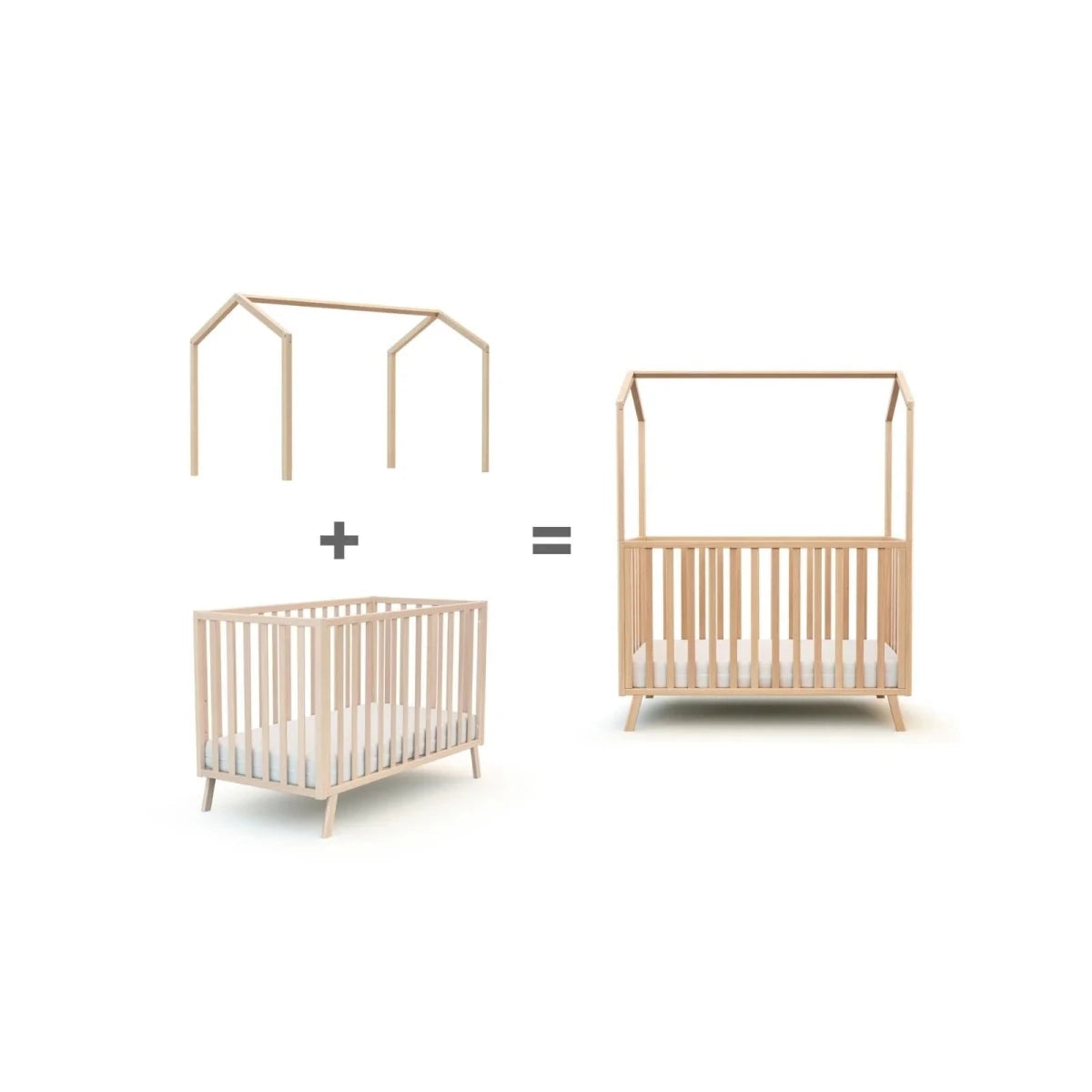 JuraBaby Kasa Wooden Children's Bed Canopy 60x120cm - Varnished Beech Varnished Beech - ebebek