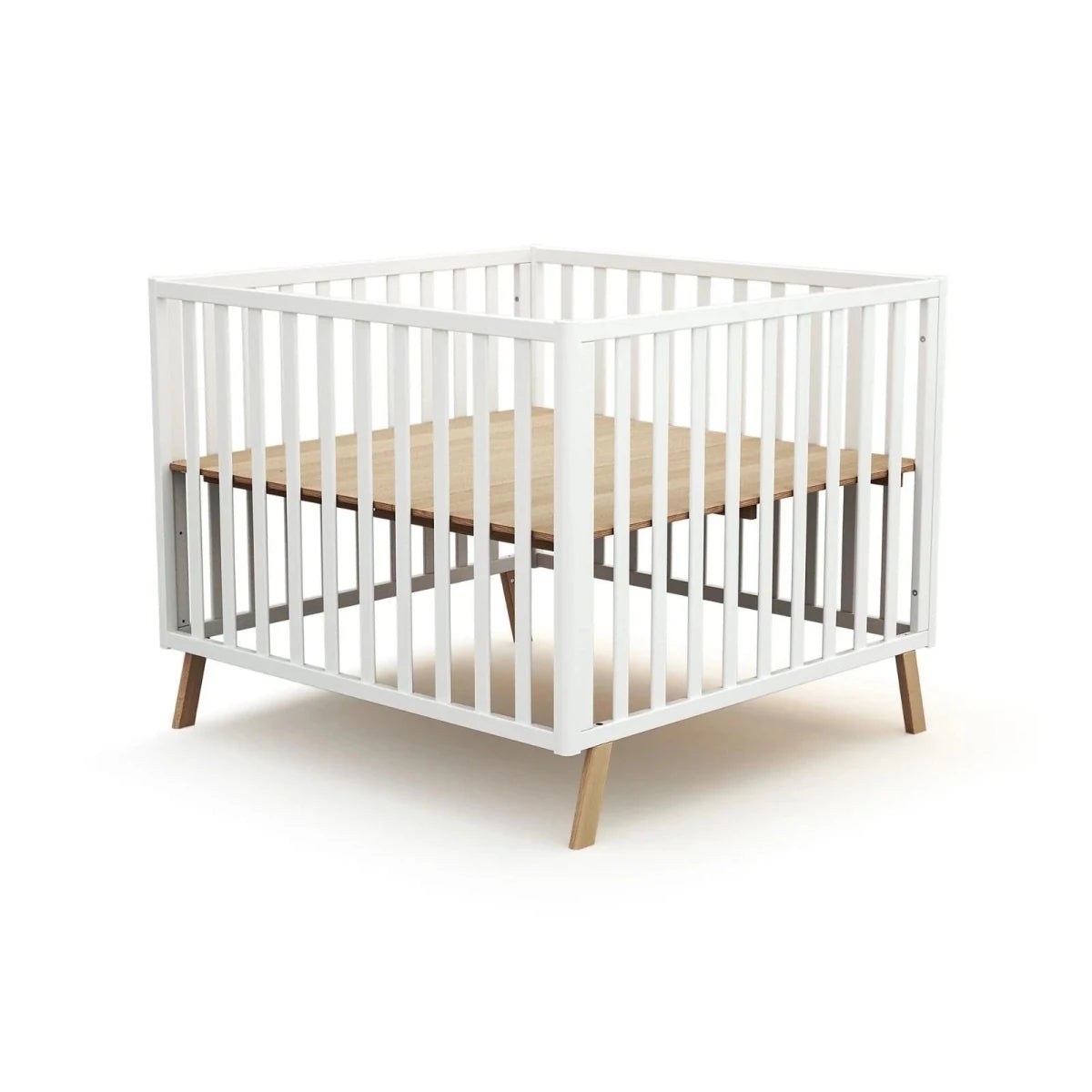 JuraBaby Kasa Convertible Wooden Playpen - White White - ebebek