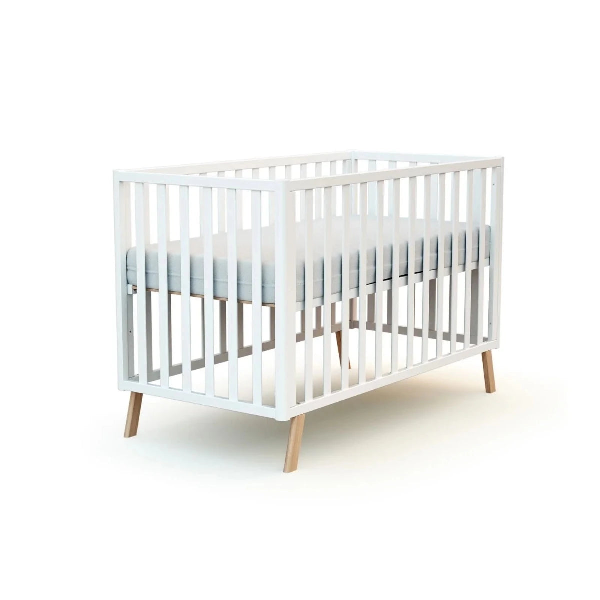 JuraBaby Kasa Convertible Wooden Cot Bed 60x120cm - White White - ebebek