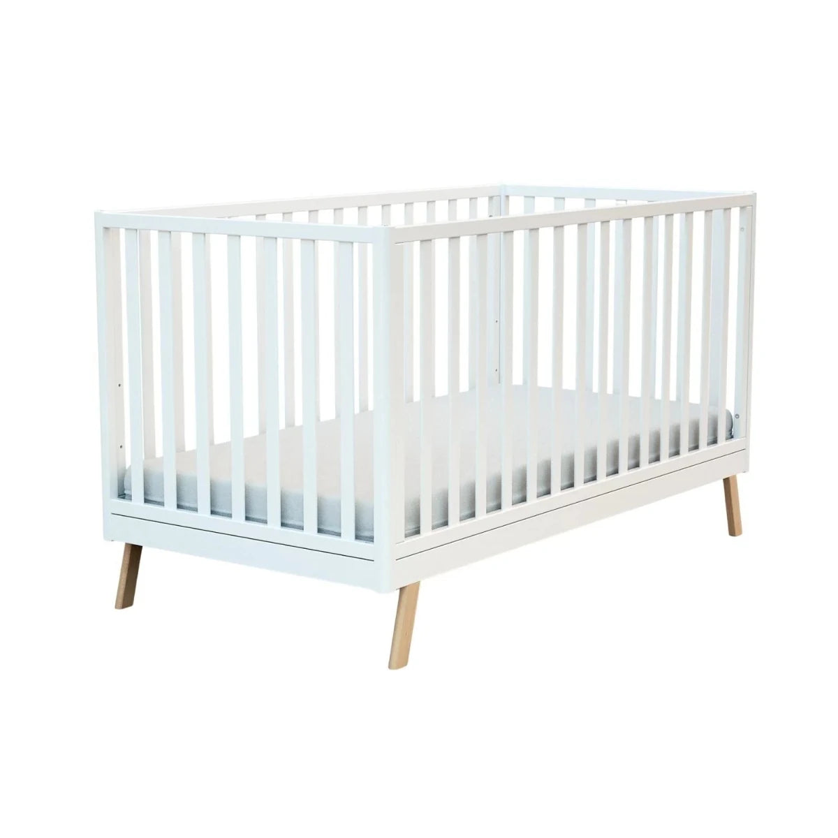 JuraBaby Kasa Convertible Wooden Cot Bed 70x140cm - White White - ebebek