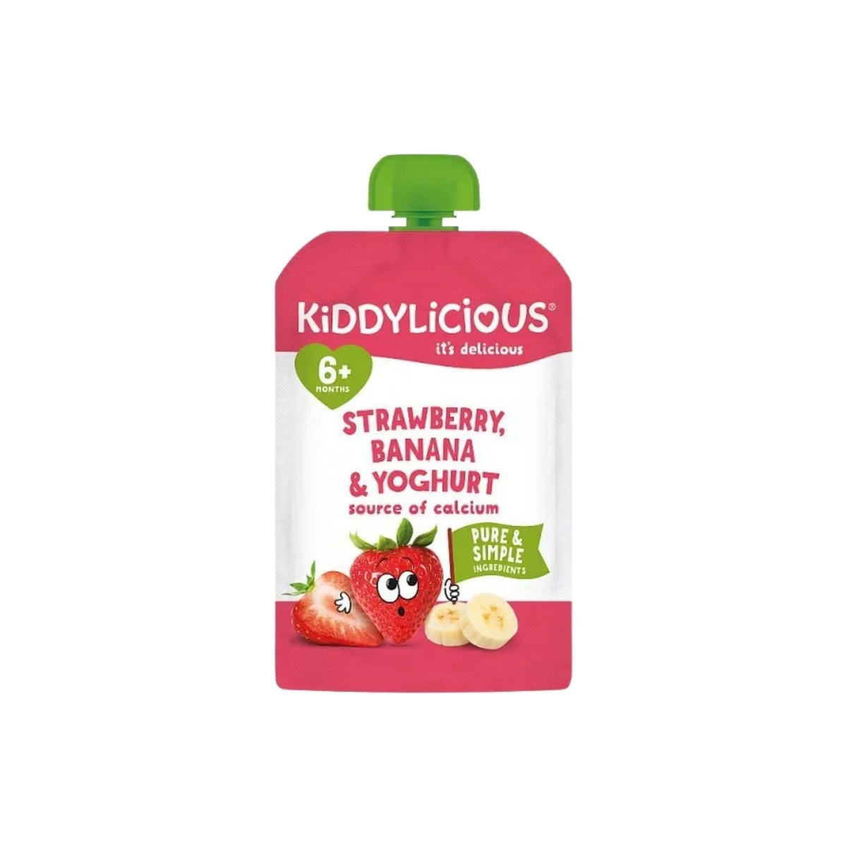 Kiddylicious Pouches Strawberry Yogurt 6+ months 100g