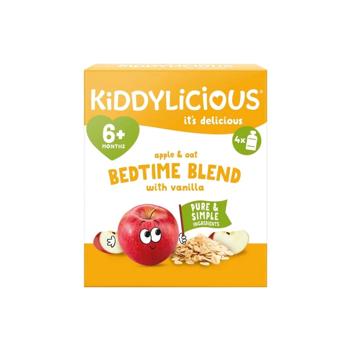 Kiddylicious Bedtime Blend Apple Oat 6+ months 400g (4x100g) - ebebek