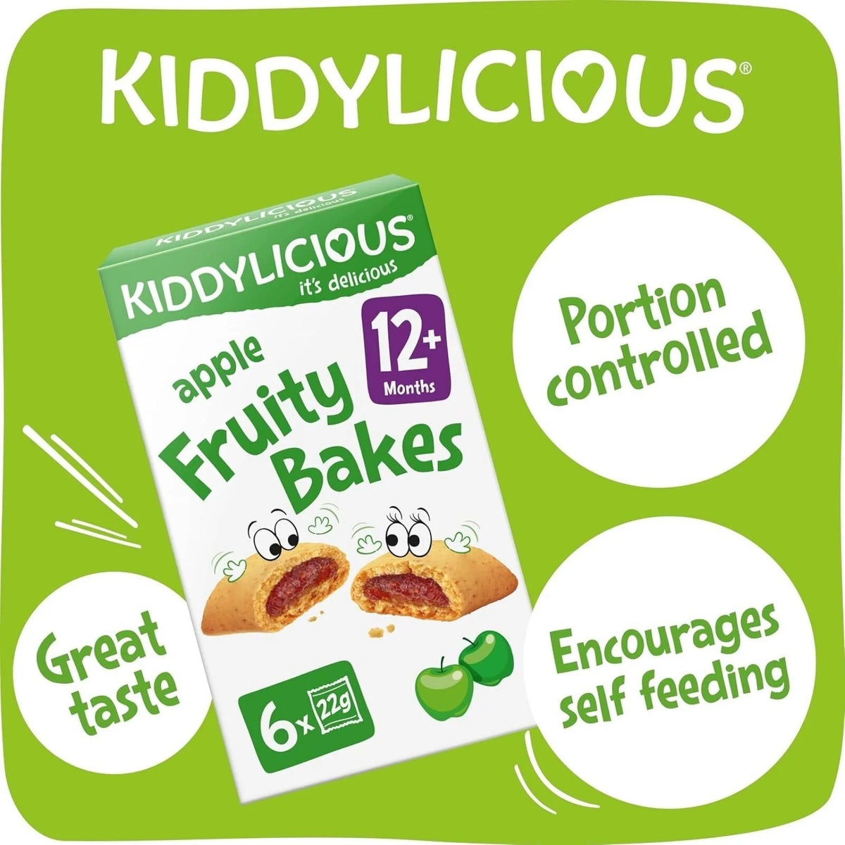 Kiddylicious Apple Fruity Bakes 12+ months 132g (6x22g)