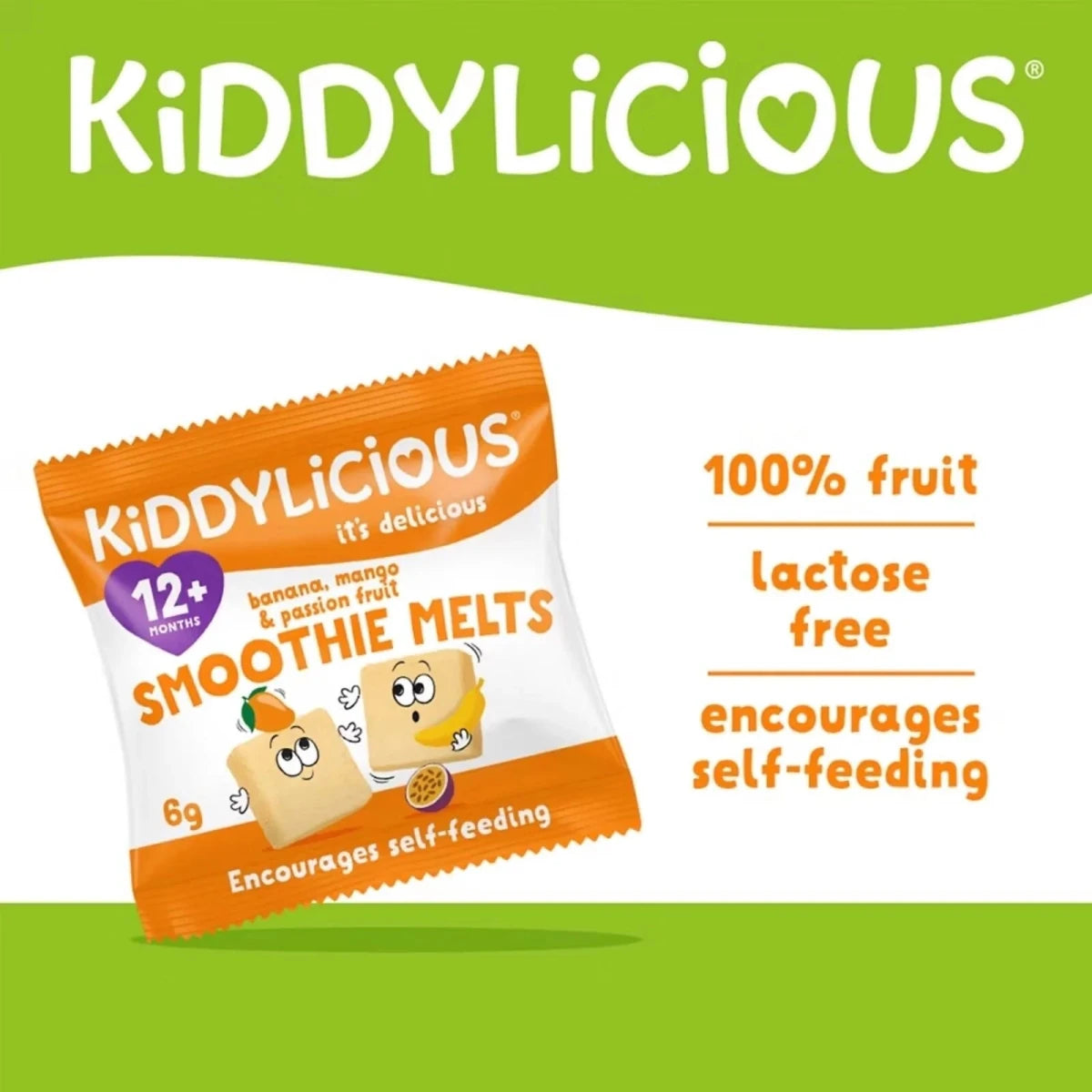 Kiddylicious Banana Mango & Passion Fruit Smoothie Melts 12+ months 24g (4x6g) - ebebek