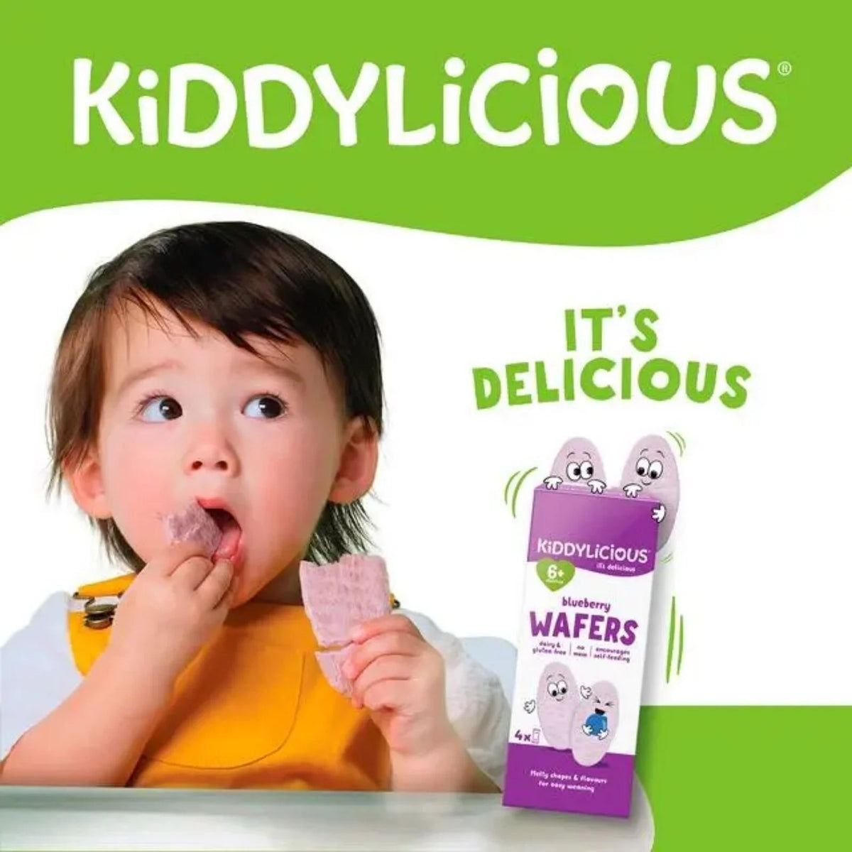 Kiddylicious Blueberry Wafers Maxi 6+ months 400g (10x4g)