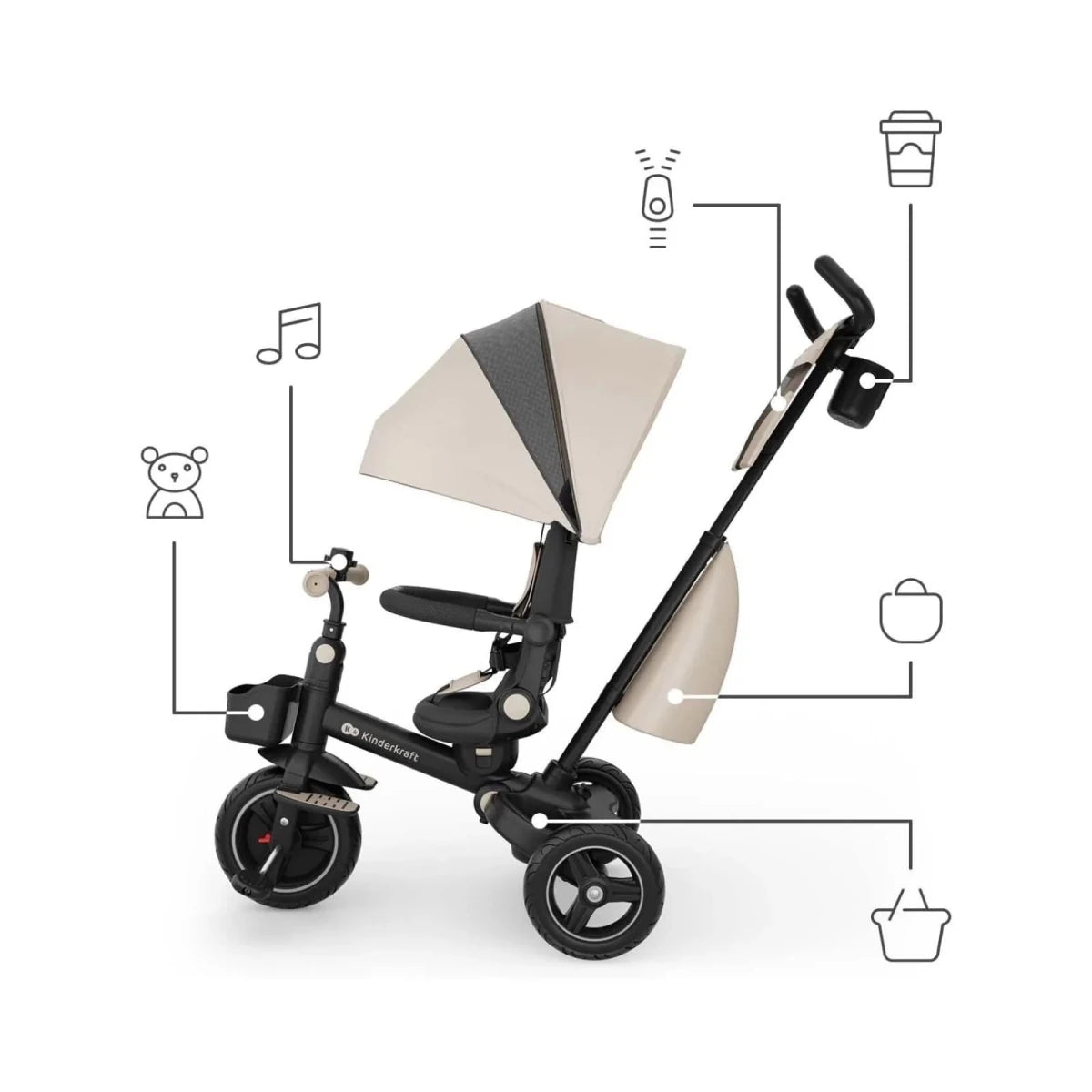 Kinderkraft Spinstep 2 Plus Tricycle - Beige - ebebek