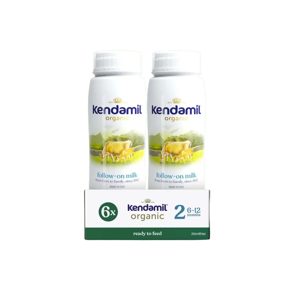 Kendamil Stage 2 Organic Ready to Feed First Infant Milk 1200ml (6x200ml)