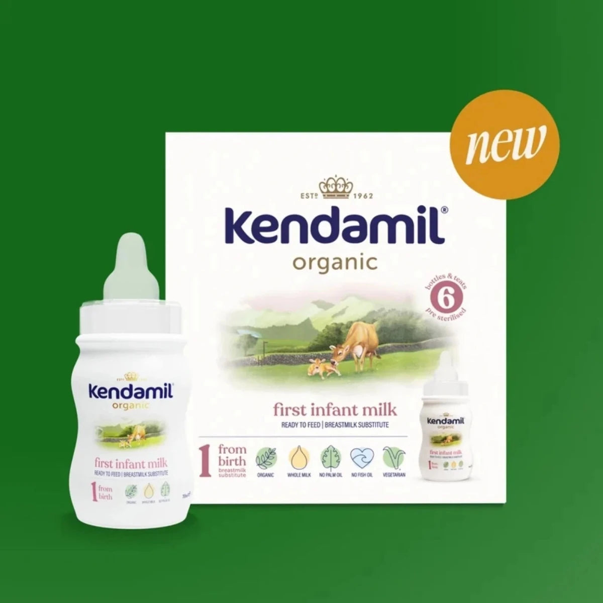 Kendamil Organic Ready to Feed First Infant Milk Starter Pack 0-6 months 420ml (6x70ml) - ebebek