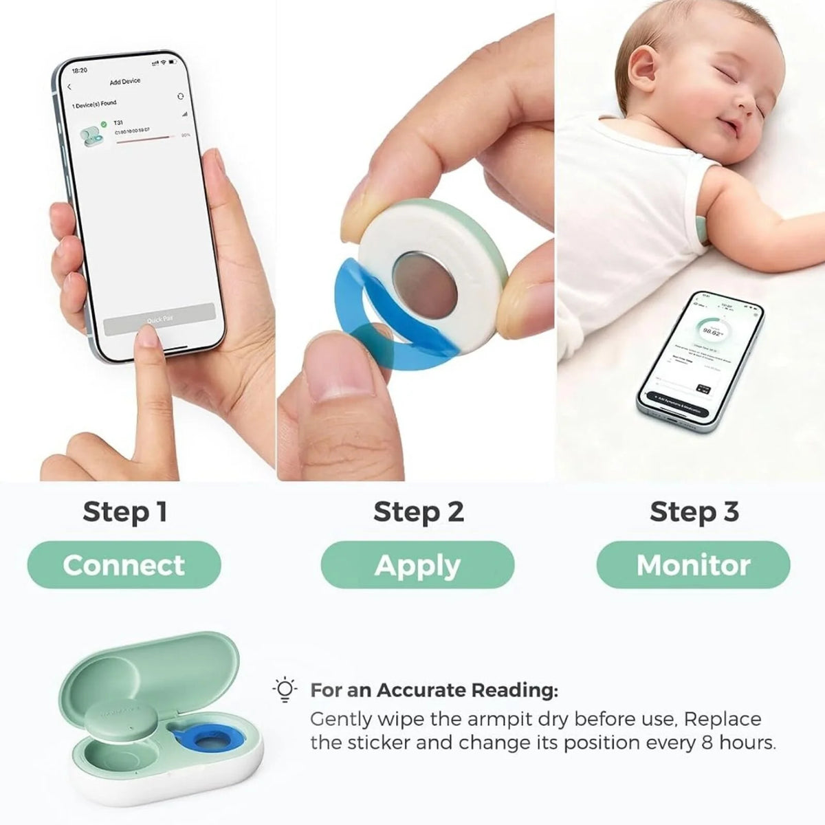 Momcozy T31 Wearable Smart Baby Digital Thermometer