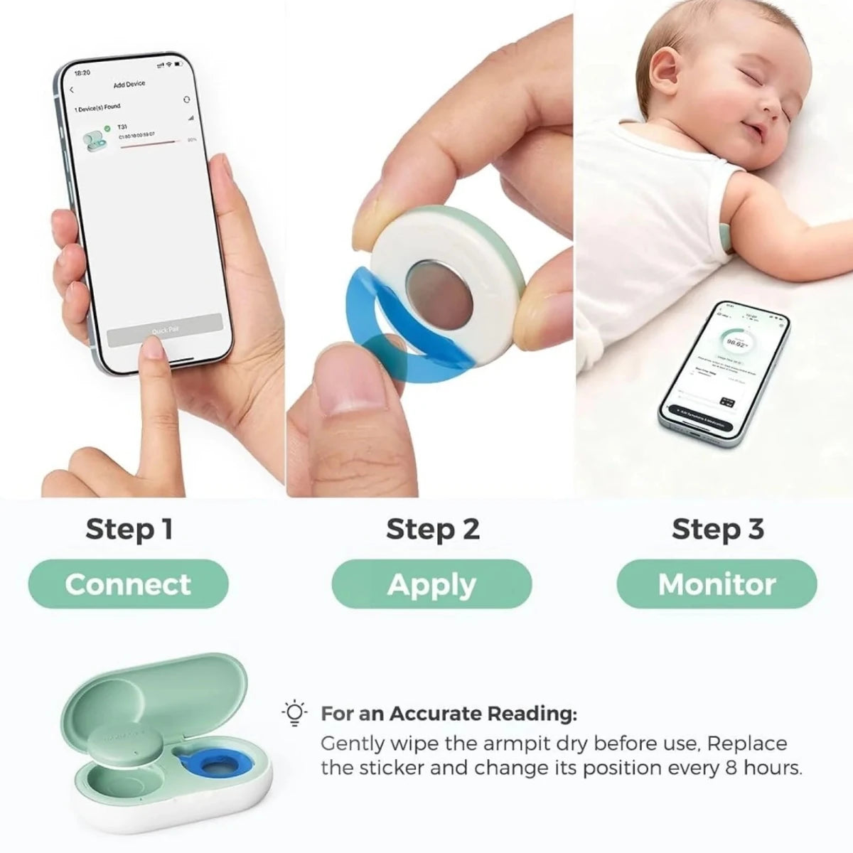 Momcozy T31 Wearable Smart Baby Digital Thermometer - ebebek