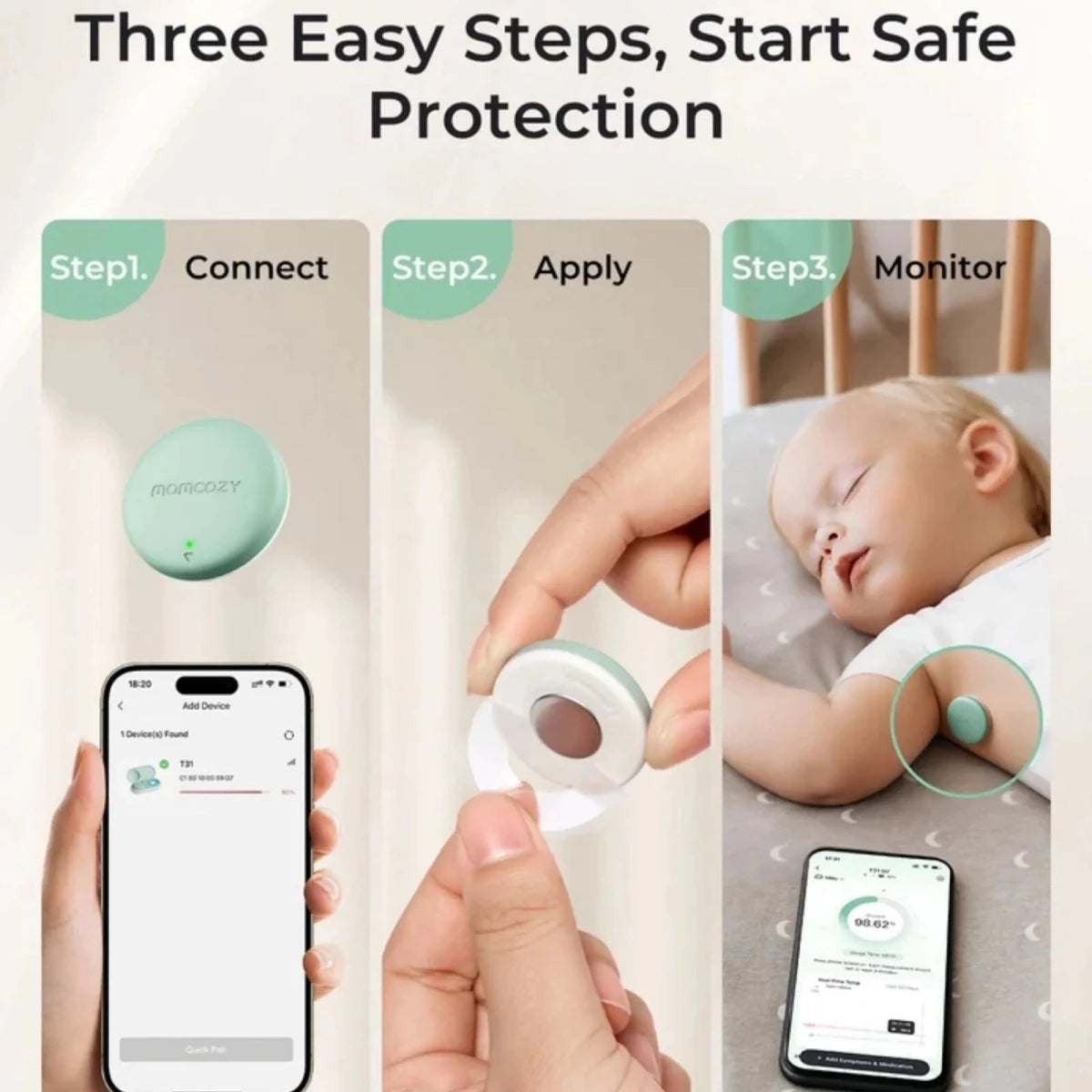 Momcozy T31 Wearable Smart Baby Digital Thermometer - ebebek